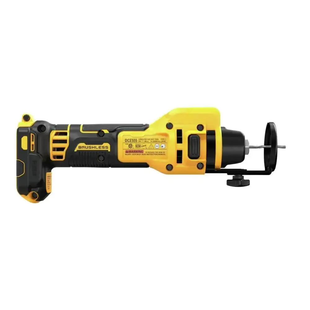 20V Max XR Brushless Drywall Cutout Tool Tool Only No Wrench Bit Changes LED Light 26,000 RPM for Fast Smooth Cuts Ideal For Pro DIYers And Renovations Built For Long-Lasting Tough Jobs DCE555B - Image 7