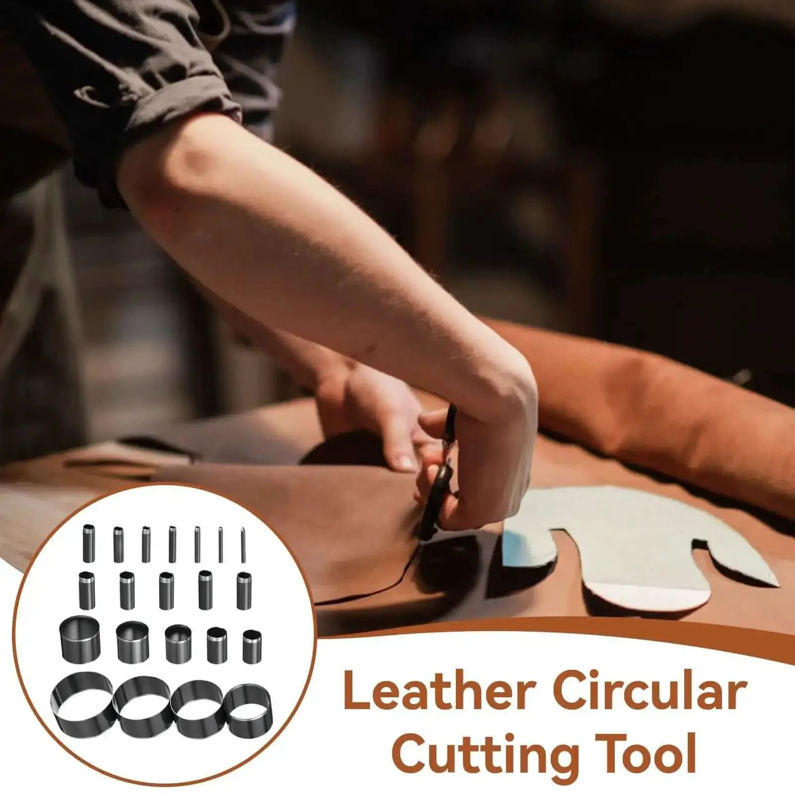 21 Piece Leather Circle Cutter Set Pro Grade Circle Punch Kit 1mm To 55mm With High Carbon Steel Round Cutting Dies For Diy Leather Crafts And Precise Hole Punching - Image 9