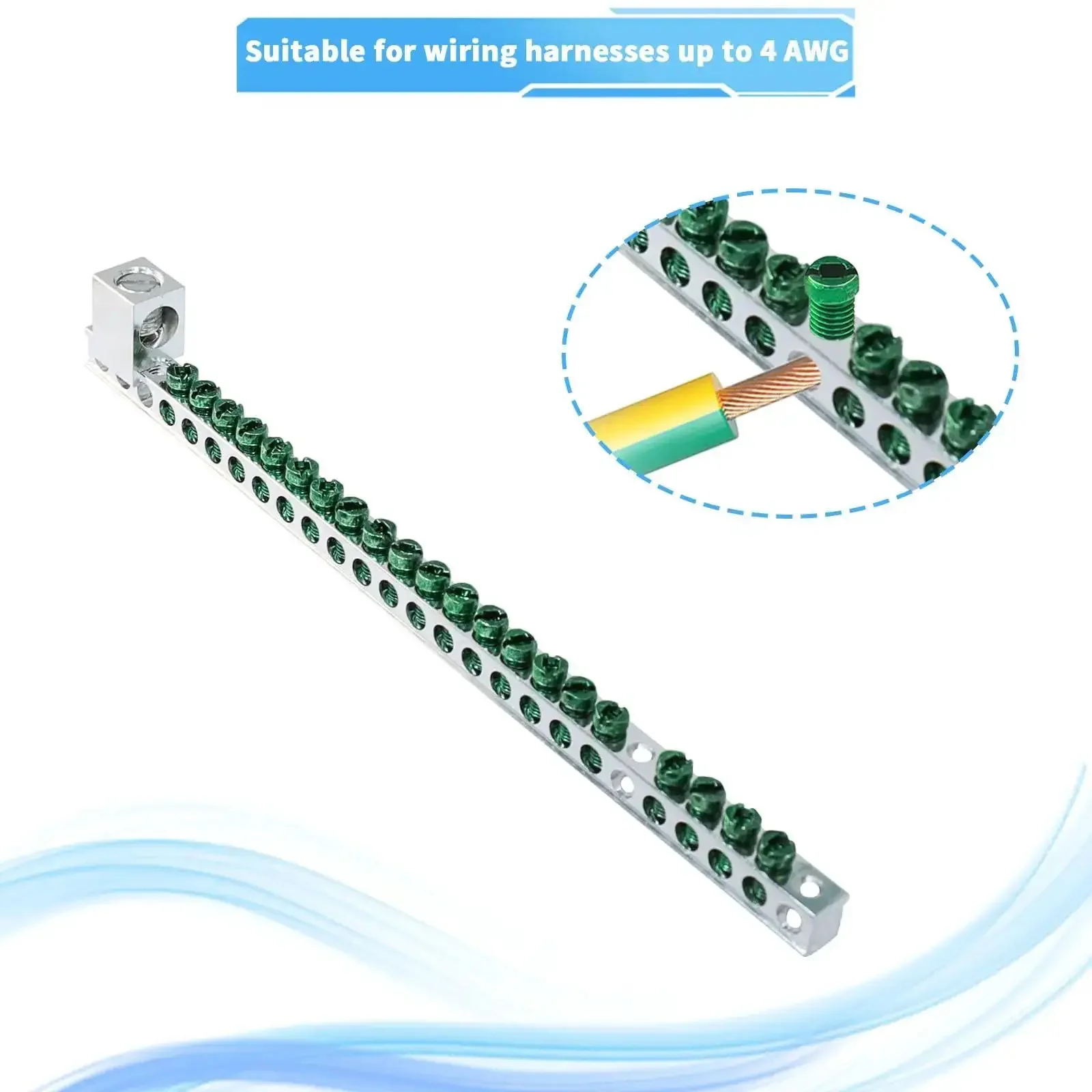 21 Terminal Grounding Bar Kit For BR And CH Series Load Centers Sturdy Ground Bar For Electric Panels Easy Secure Grounding Connection Perfect Fit For Eaton BR CH Electrical Boxes - Image 6