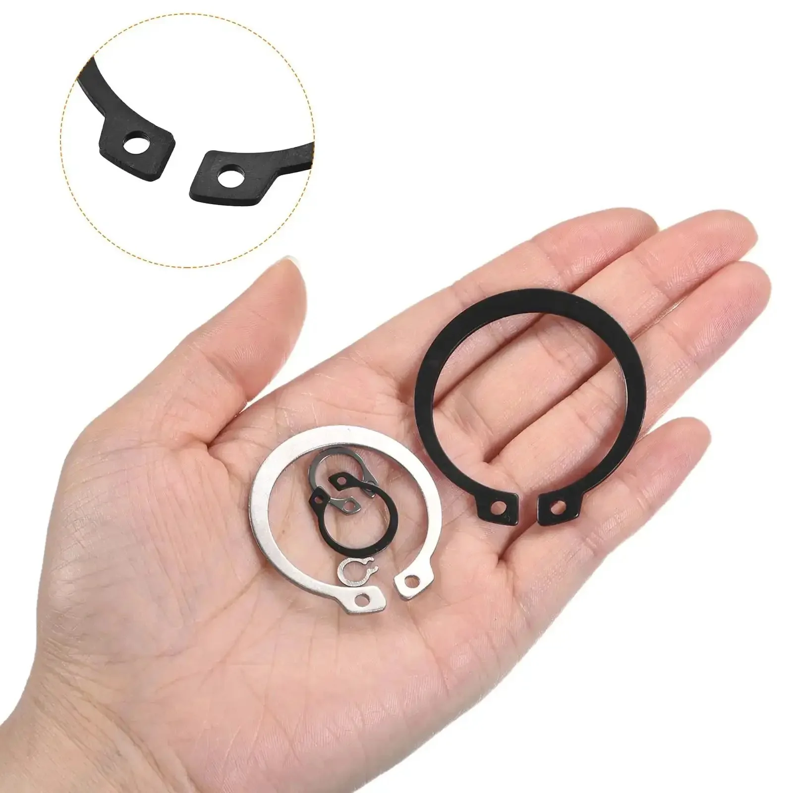 210 Piece External Retaining Ring Set In 14 Sizes For Valves And Electrical Appliances, 65Mn Carbon Steel Circlip Snap Rings Assortment Kit For Round Wire Retaining Rings - Image 4