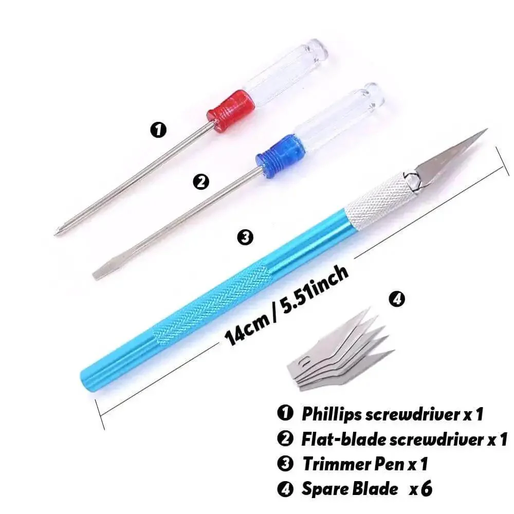21Pcs Modeler Basic Tools Craft Set For DIY Mecha And Miniature Car Models Starter Kit With All In One Pliers Screwdrivers Files And Separator Perfect For Model Kit Builders Robots Cars And Figure Miniatures - Image 2