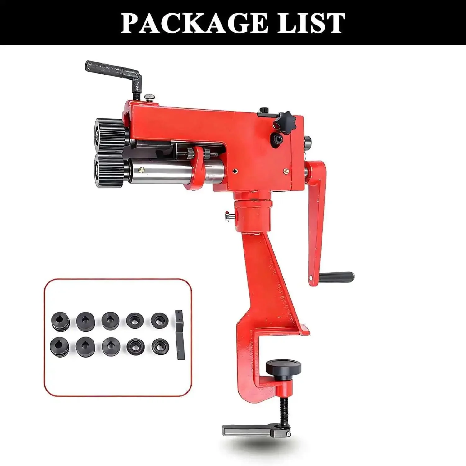 22 Gauge Sheet Metal Rotary Bead Roller With 7 Inch Throat Manual Beading Tool Includes 6 Die Sets For Burring Edging And Elbowing Pro Grade Industrial Steel Bead Forming Machine For Metal Fabrication - Image 2