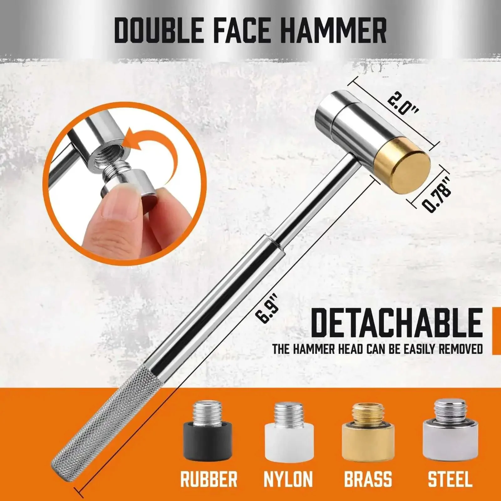 22-Piece Punch and Hammer Set With Interchangeable Hammer Heads, Steel Roll Pin Punch Set, Durable Tool Kit for Maintenance, Includes Storage Case for Auto, Home, and Workshop Repairs - Image 5