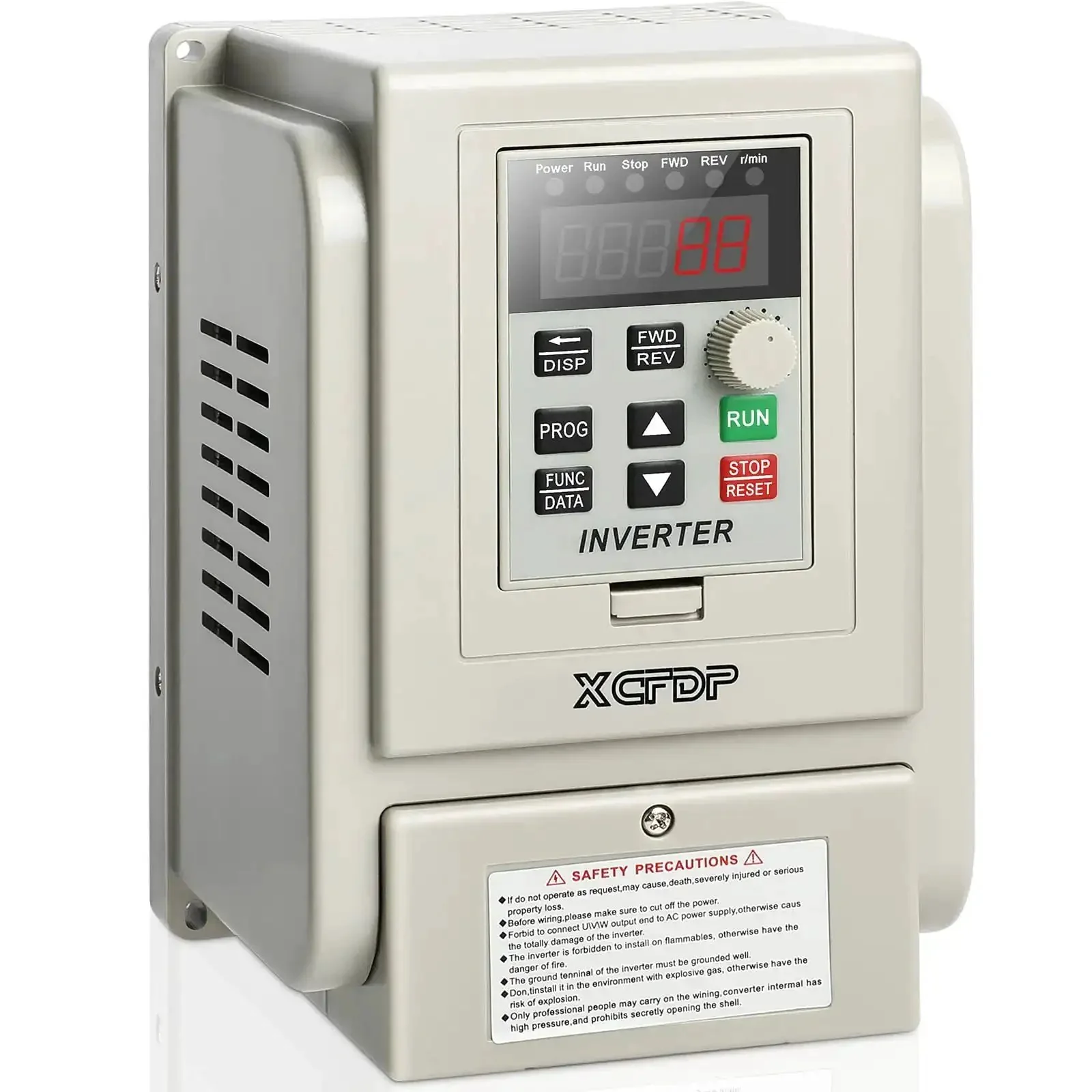 220V Single Phase To 3 Phase VFD Inverter For Spindle Motors, 2.2 kW 3 HP 12 A, Adjustable 0-400 Hz Frequency, 50/60 Hz Input, 220V Output, Compact 4.6 x 5.0 x 6.9 Inch Drive For CNC Machining And Precise Speed Control