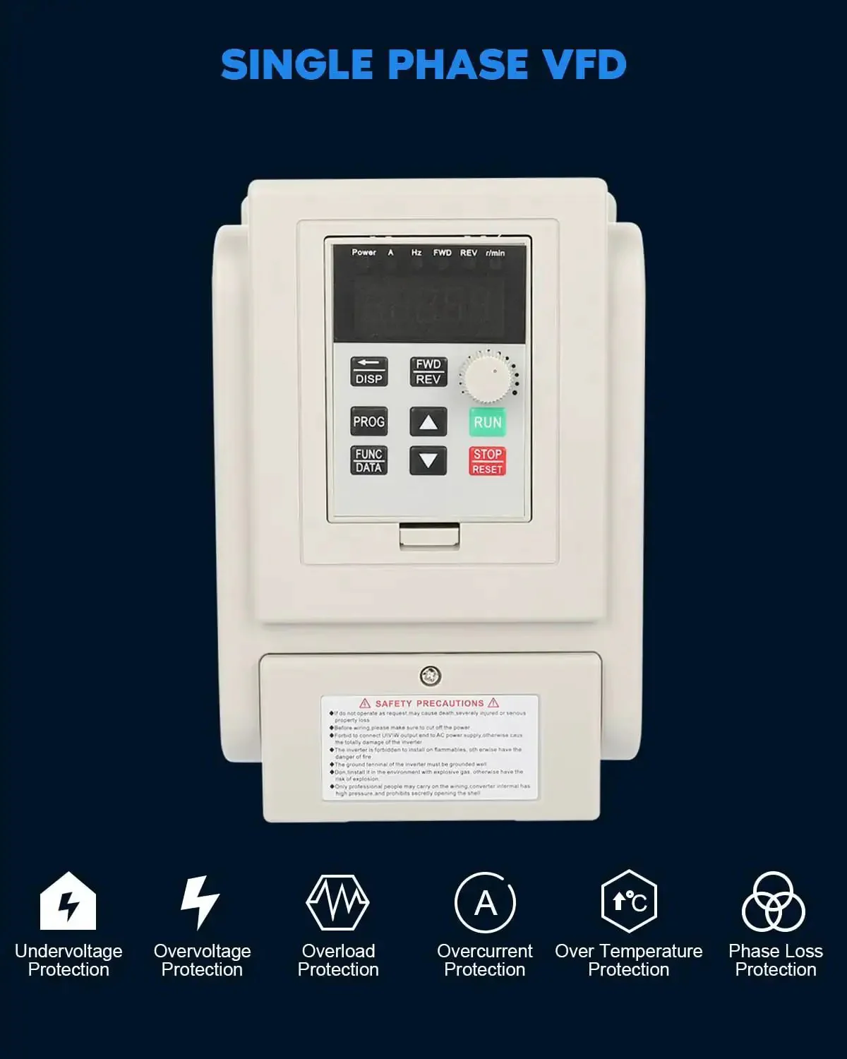 220V VFD Inverter 4KW 6HP 20A Variable Frequency Drive for Spindle Motors Single Phase to Three Phase Converter DIY Friendly CNC Machine Speed Control - Image 4
