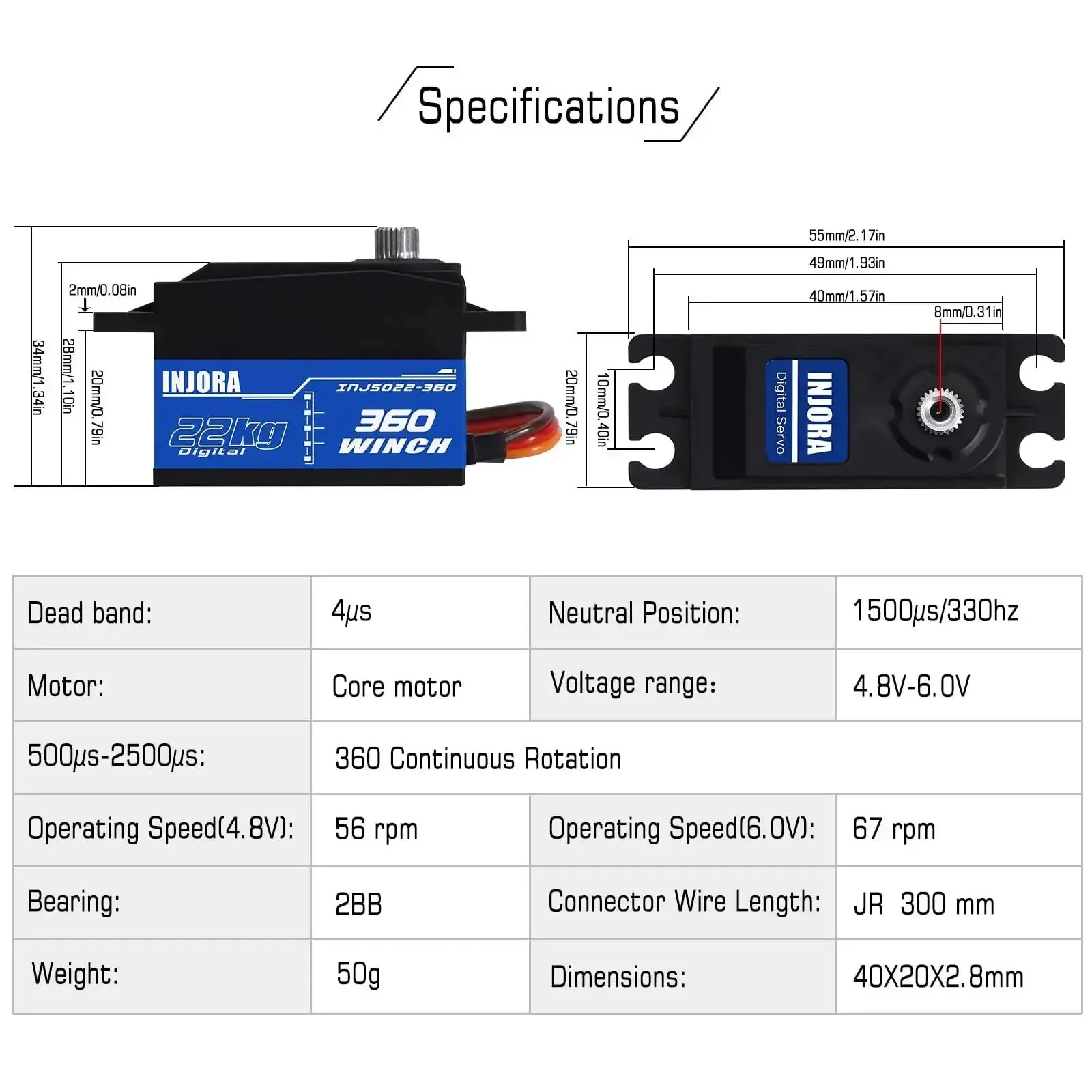 22Kg 360 Degree Digital Servo Winch With 25T Low Profile Spool For RC Crawlers And Boats Continuous Rotation Reinforced Metal Gears 4.8V To 6V Compatibility High Torque Low Noise Smooth Precise Control - Image 3