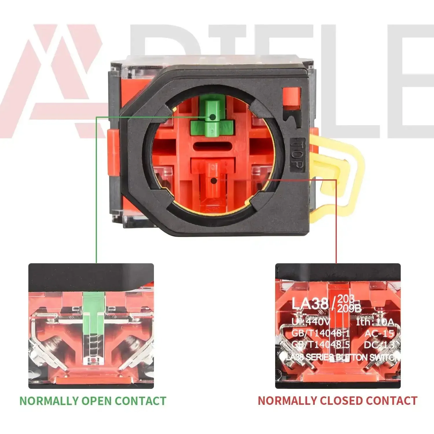 22mm 2 Position Maintained Selector Switch 10A 440V Pack Of 2 Plastic Body Aluminum Head With 4 Terminals For Control Panels Easy Mount And Durable Build - Image 6