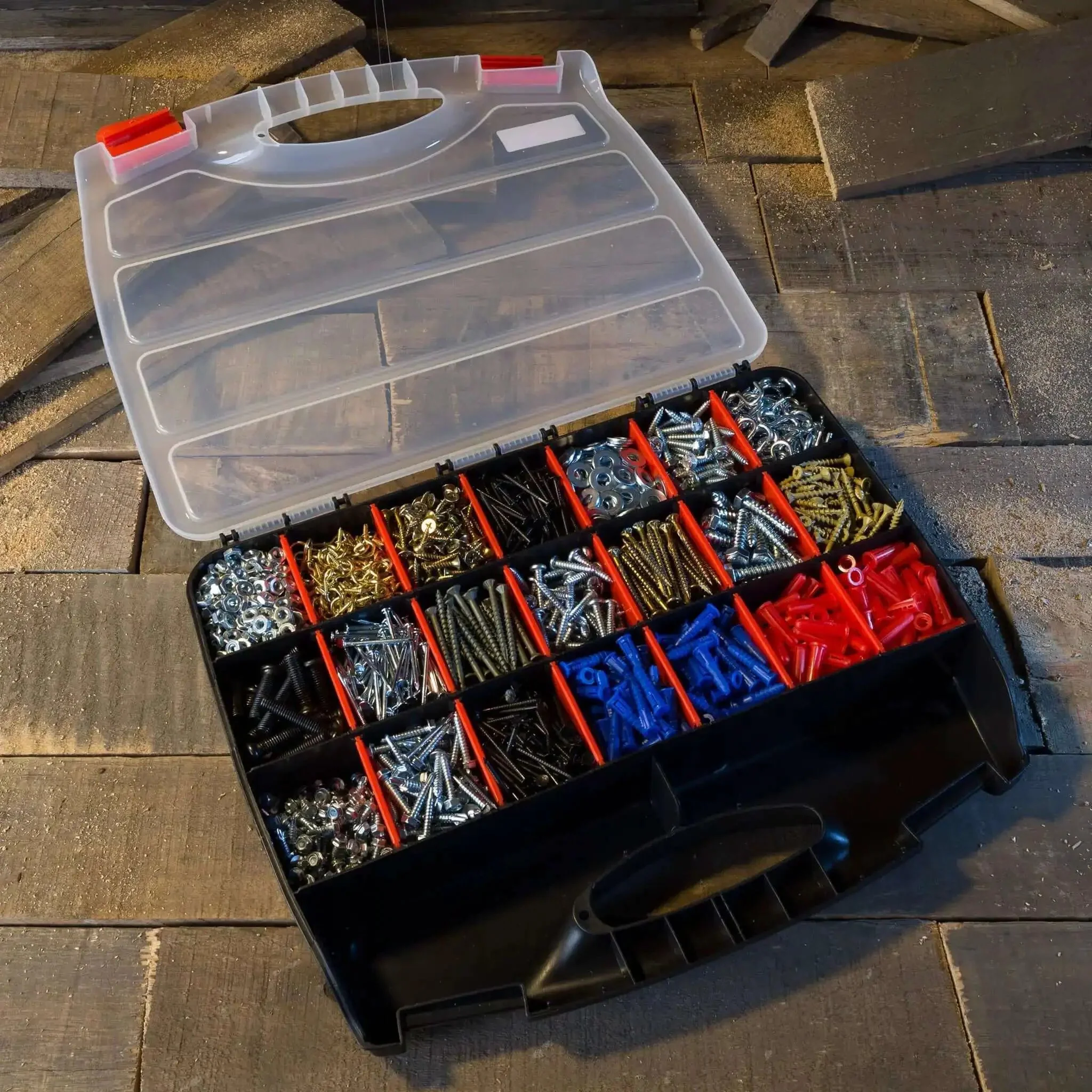 23 Compartment Small Parts Organizer Box With Removable Dividers And Secure Latches For Nuts Bolts Screws Beads Jewelry Tackle And More Grab And Go Portable Plastic Storage Case - Image 4