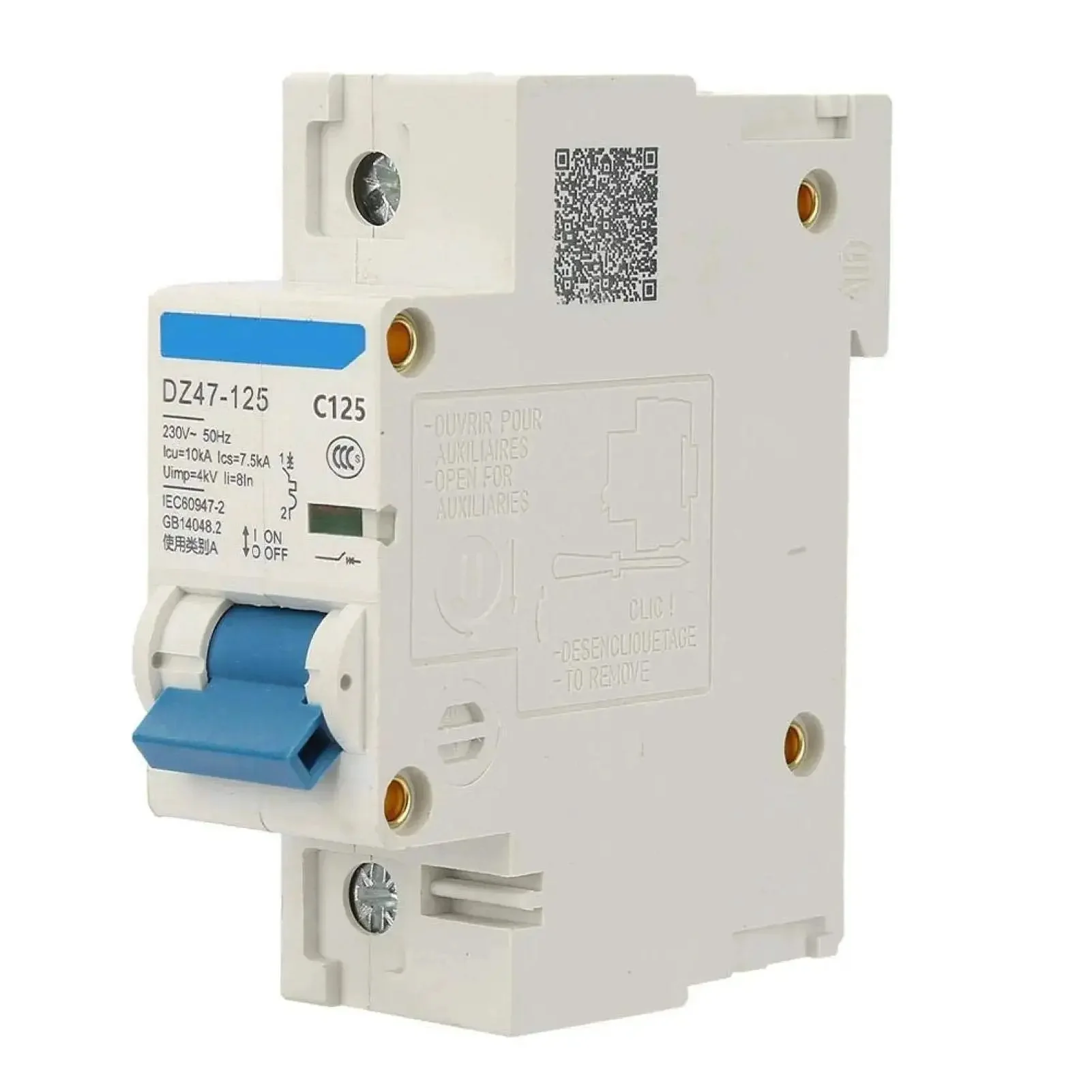 230V 80A 100A 125A Air Circuit Breaker DZ47-125 1P Miniature Circuit Breaker Quick Response For Home, Workshop And Rural Wiring Heavy Duty Pro Grade Electrical Panel Breaker Box - Image 4