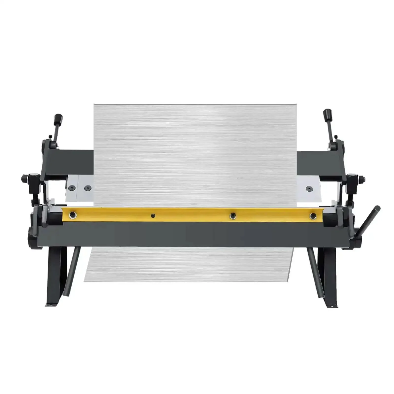 24 Inch Pan And Box Brake W-2420A Sheet Metal Bender With 8 Removable Fingers 0-135 Degree Hand Brake Desktop For 20 Gauge Mild Steel Carbon Steel And Aluminum
