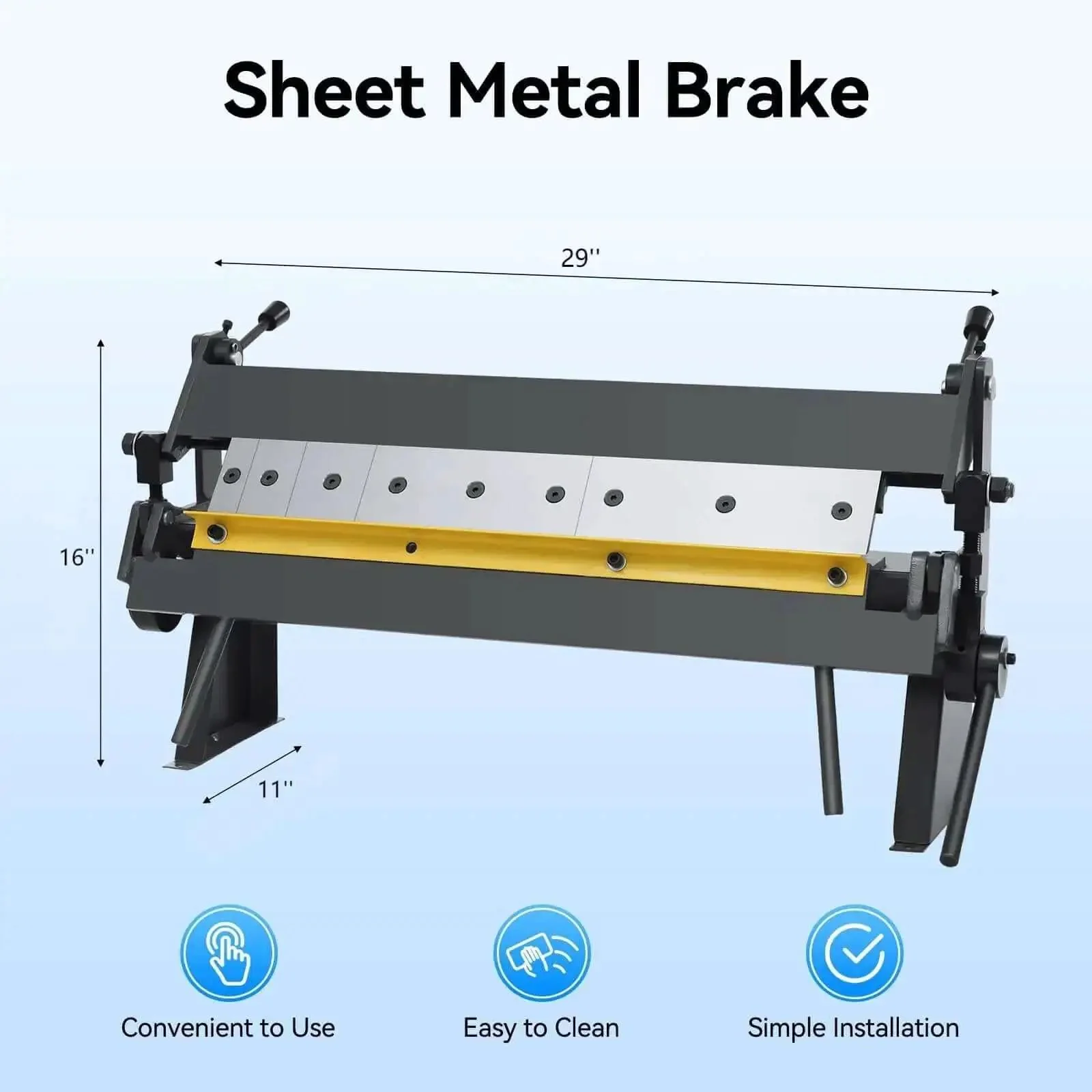 24-Inch Precision Sheet Metal Hand Brake With Removable Fingers For Box And Pan Bends, 0-135 Degree Portable Bender, Handles 20 Ga Mild Steel Forming, Versatile Metal Folder For Boxes, Pans, And Complex Forms - Image 8