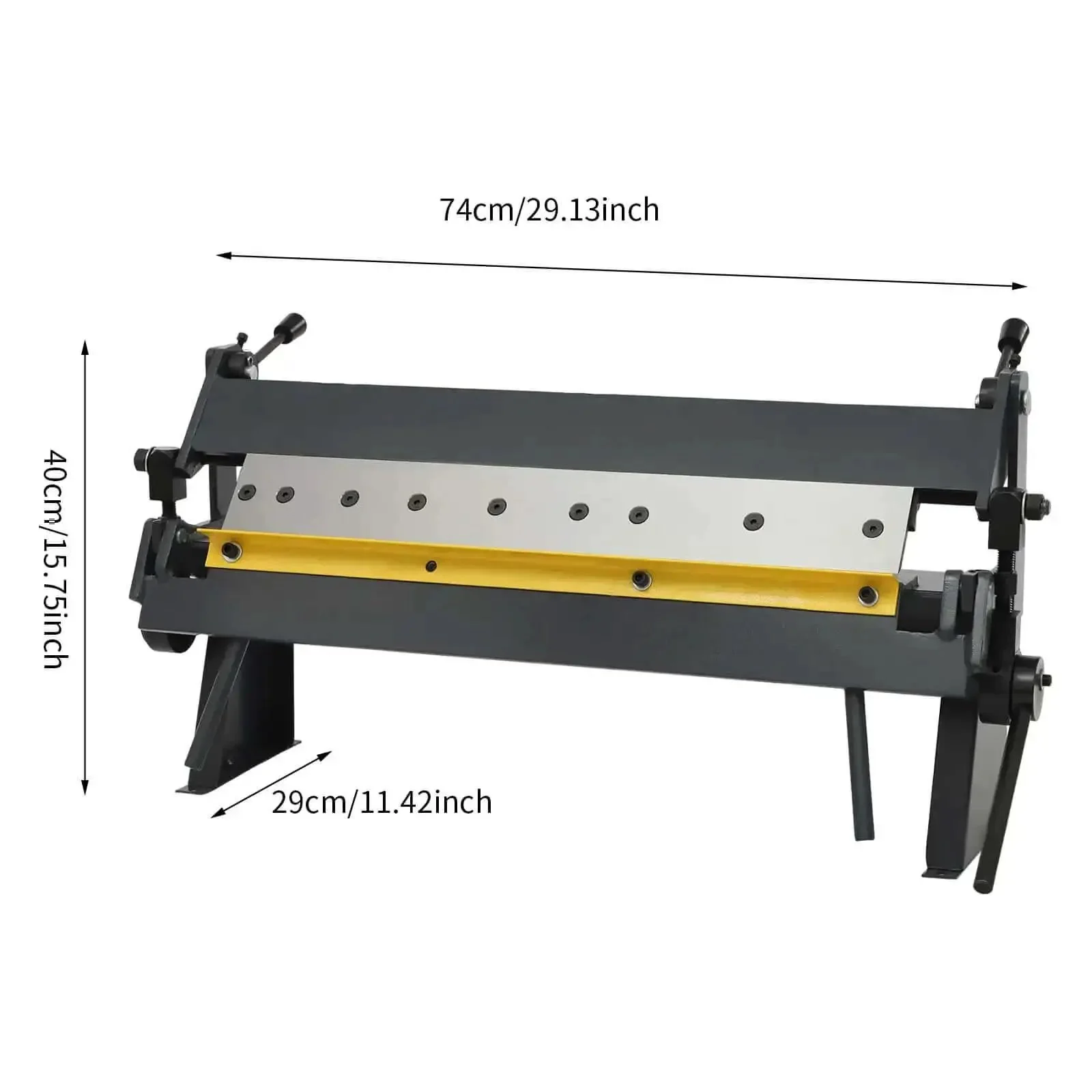 24 Inch Sheet Metal Pan And Box Brake With 0 To 135 Degree Bend Angles, Heavy Duty Industrial Metal Bender, A Real Workhorse With Removable Fingers For Easy 2, 3, And 4 Inch Bends, Built To Last For Carbon Steel, Aluminum, And Copper - Image 8