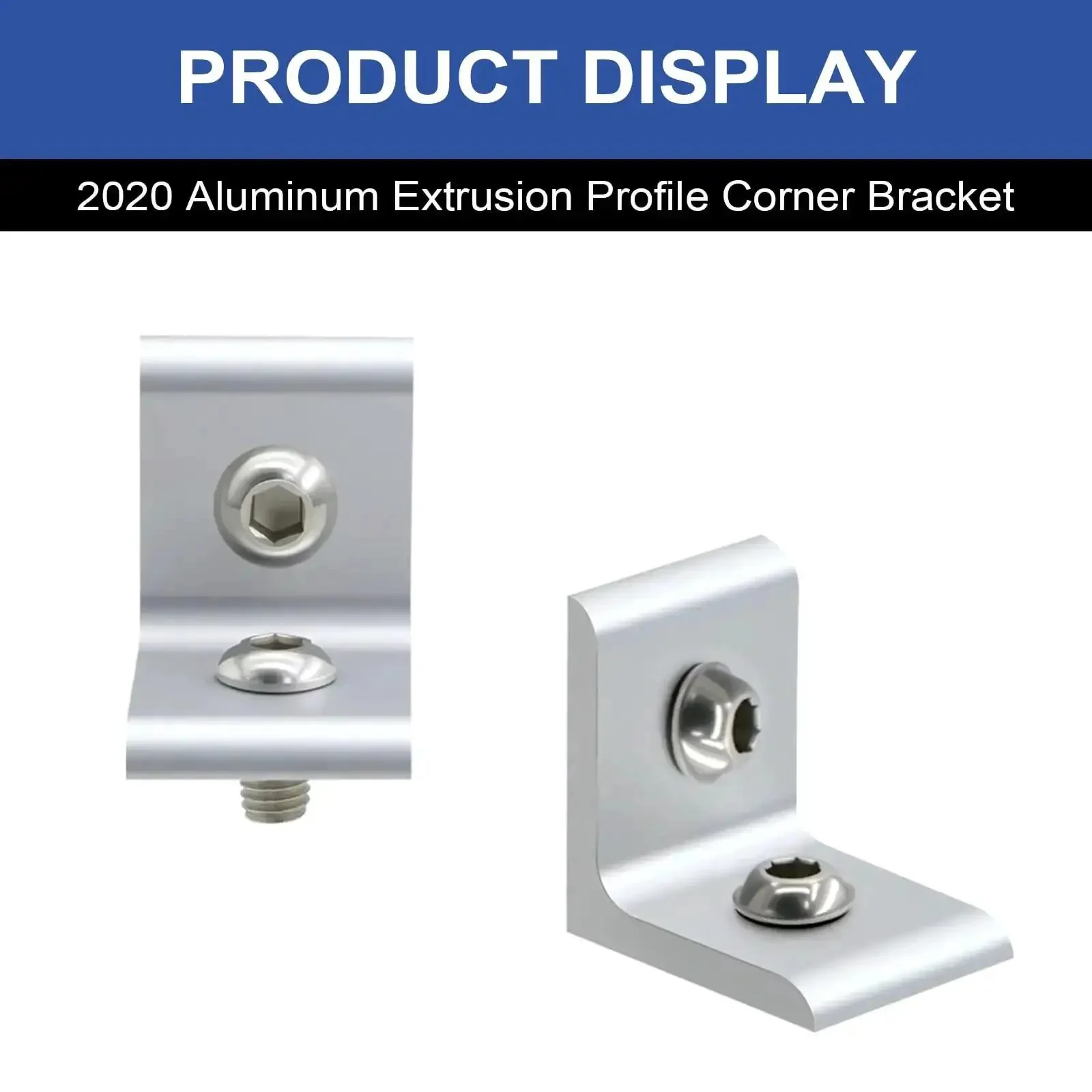 24 Pack 2020 Corner Bracket Connectors For 20x20 Aluminum Extrusion ,  90 Degree Angle Brackets With T Nuts And Screws, Wrench Included, Silver DIY Hardware Kit For Aluminum Framing And Projects - Image 2