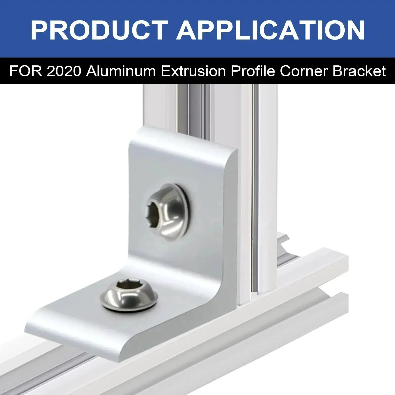 24 Pack 2020 Corner Bracket Connectors For 20x20 Aluminum Extrusion ,  90 Degree Angle Brackets With T Nuts And Screws, Wrench Included, Silver DIY Hardware Kit For Aluminum Framing And Projects - Image 3