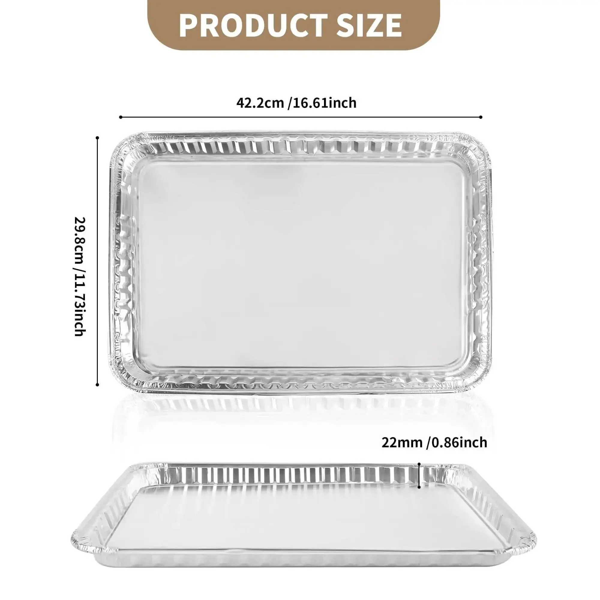 24 Pack Aluminum Disposable Cookie Sheets 16 By 11 Inch For Baking And Roasting Grilling Pans Nonstick Oven Safe Tin Foil Trays Great For Cakes Brownies And Roasts - Image 8