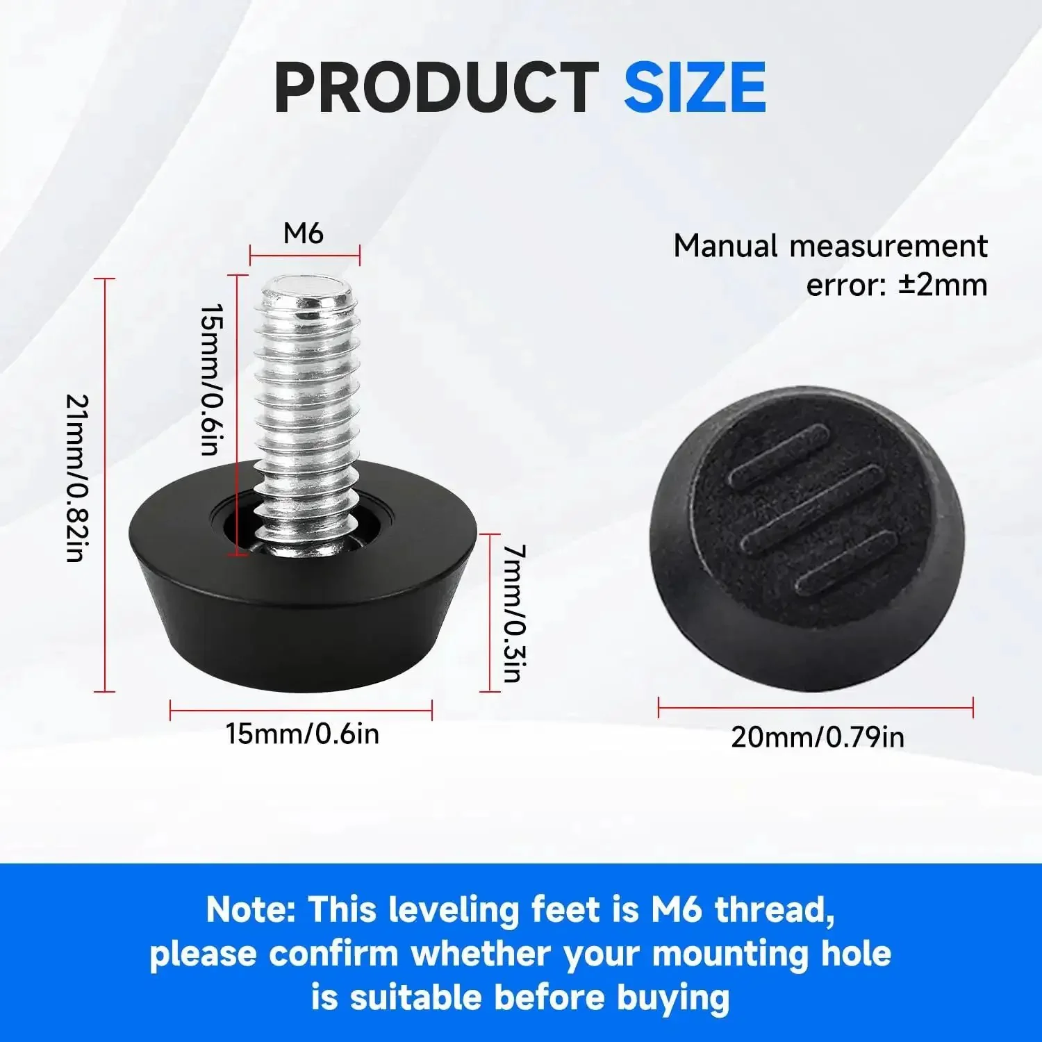 24 Pack Heavy Duty M6 Threaded Furniture Levelers Screw In Adjustable Leveling Feet For Chairs Tables And Cabinets Legs Built To Last Galvanized Iron With Black Plastic Bases For Stable Support And Floor Protection - Image 6