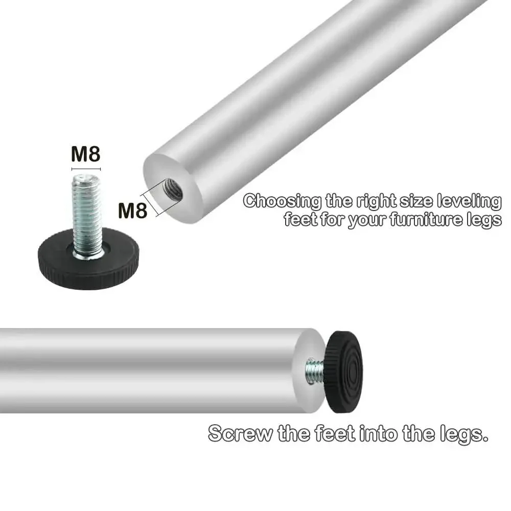 24 Pack M8 1.25mm Furniture Leveling Feet Screw On Adjustable Levelers For Chairs Tables Cabinets Desks Sofas The Go To Home Office Shop Must Have For Everyday Use - Image 5