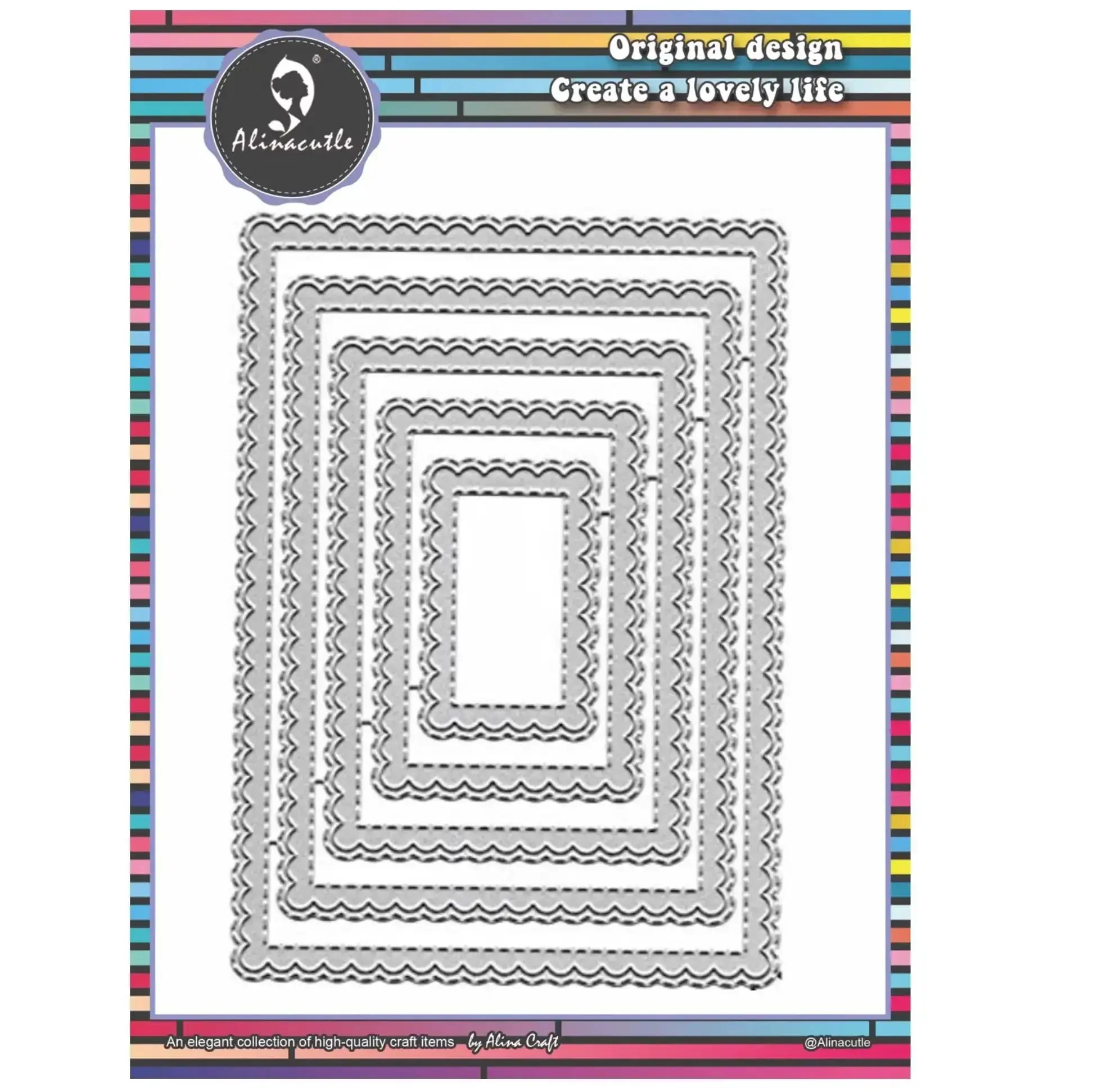 24 Piece Nesting Frame Die Cut Set With Scalloped Borders For Card Making And Paper Crafting Includes Rectangle Square Oval Round Shapes Metal Card Background Dies For DIY Cards Classic Nesting Frames