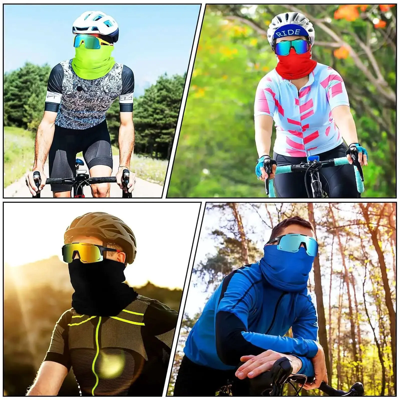 24 Piece Polarized Sports Sunglasses And Breathable Neck Gaiter Face Mask Set For Men Women Your Best Go To Outdoor Gear For Hiking Cycling Running Fishing Driving - Image 2