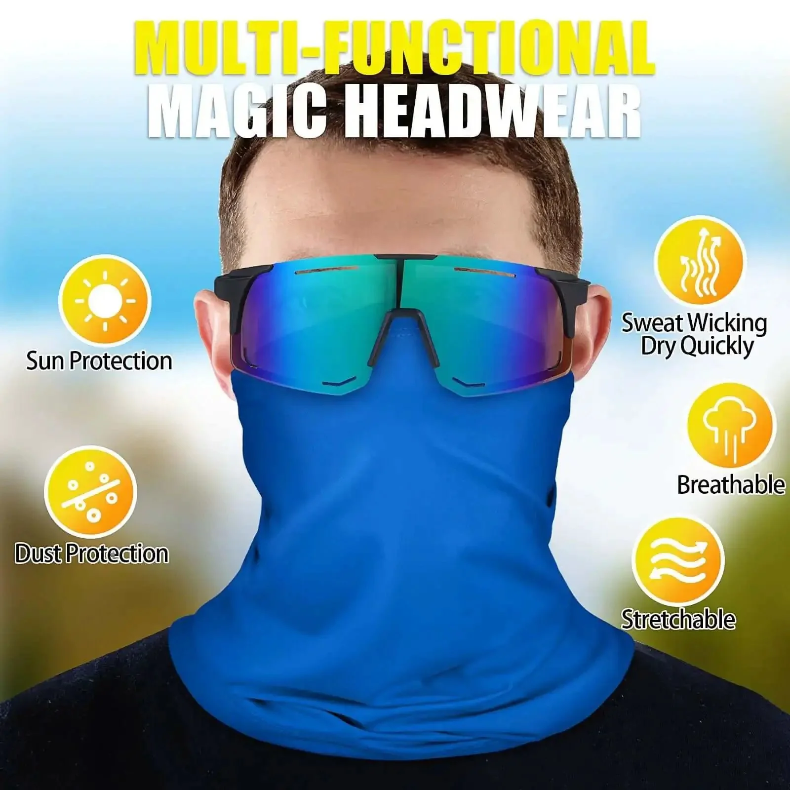 24 Piece Polarized Sports Sunglasses And Breathable Neck Gaiter Face Mask Set For Men Women Your Best Go To Outdoor Gear For Hiking Cycling Running Fishing Driving - Image 5