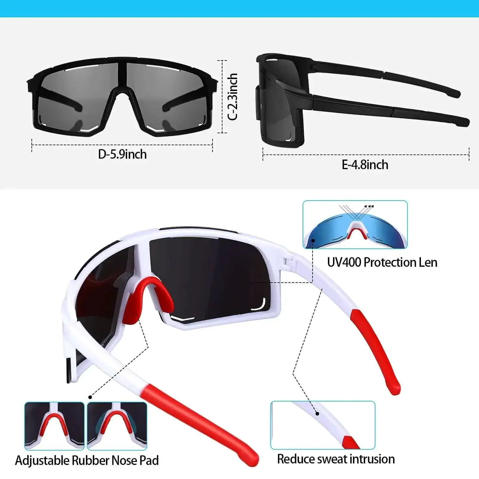 24 Piece Polarized Sports Sunglasses And Breathable Neck Gaiter Face Mask Set For Men Women Your Best Go To Outdoor Gear For Hiking Cycling Running Fishing Driving - Image 7