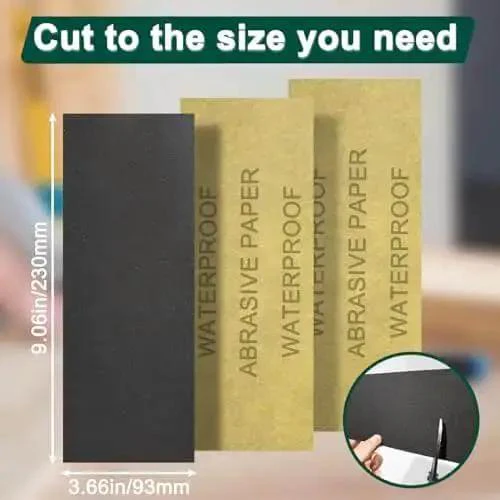 24 Piece Sandpaper Set With 12 Grits From 120 To 3000 Wet Dry Silicon Carbide Sheets For Metal Wood Auto Refinishing And Furniture Smoothing 9 Inch By 3.6 Inch All In One Kit To Tackle Any Job From Fine Finish To Heavy Duty - Image 5