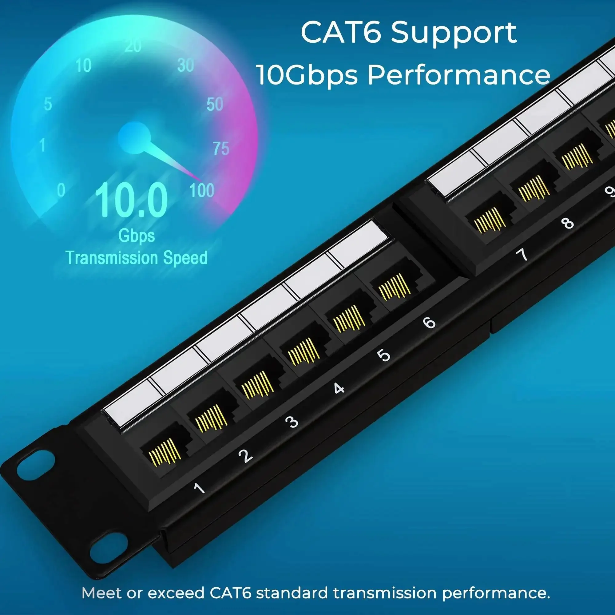 24 Port Cat6 Patch Panel With 10G Ready Ethernet, 19 Inch Rackmount Or Wall Mount, Plug-And-Play Punch Down Block For Cat6 Cat5e Cat5 Cabling, 1U Network Panel, Easy Install, Durable High Density Networking Solution - Image 7