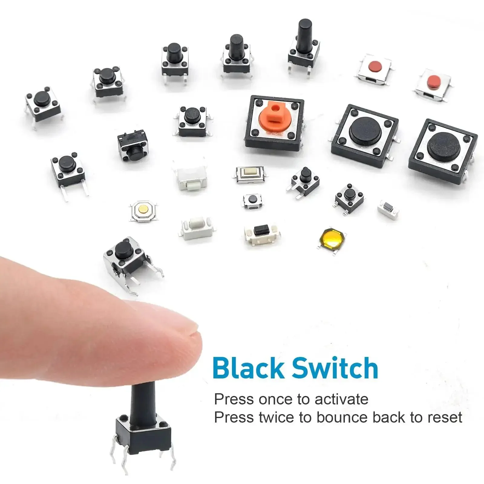 240 Piece Micro Momentary Tactile Push Button Switches Assortment Kit With 24 Value Options Black Color Ideal Go To Gear For DIY Electronics Prototyping, Tinkering, Arcade Builds And Quick Repairs - Image 6