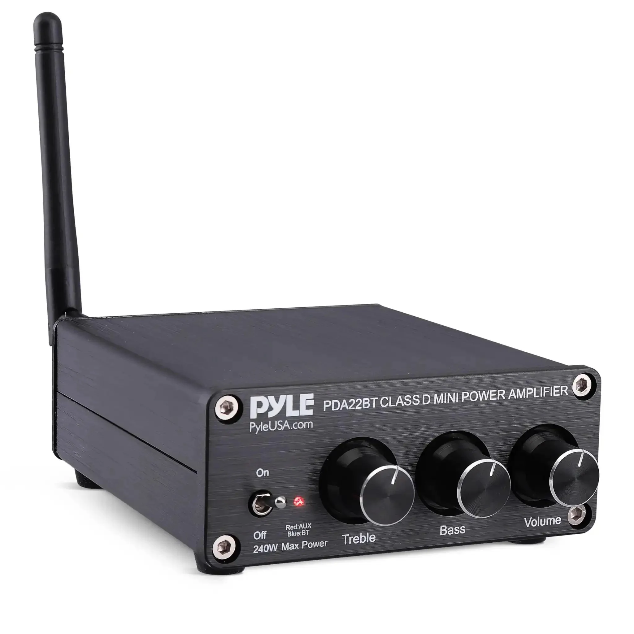 240W Mini Bluetooth Home Stereo Amplifier With 2 Channel Output, Compact Micro Receiver, Bass And Treble Controls, Power Supply Included, Ideal For Passive Speakers At Home, Garage Or Desktop