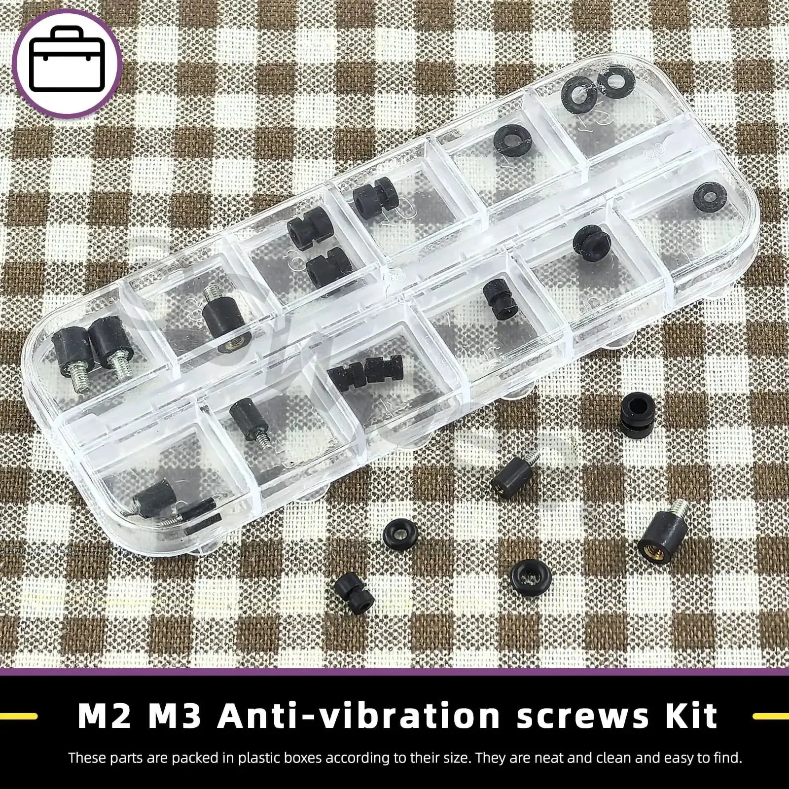 24Pcs M2 M3 Rubber Flight Controller Anti Vibration Kit With Fixed Screws Damper Balls Washers O Rings Spacers Standoffs Soft Mounts And Hardware For Vibe Dampers And A Smoother Quieter Flight Controller - Image 6