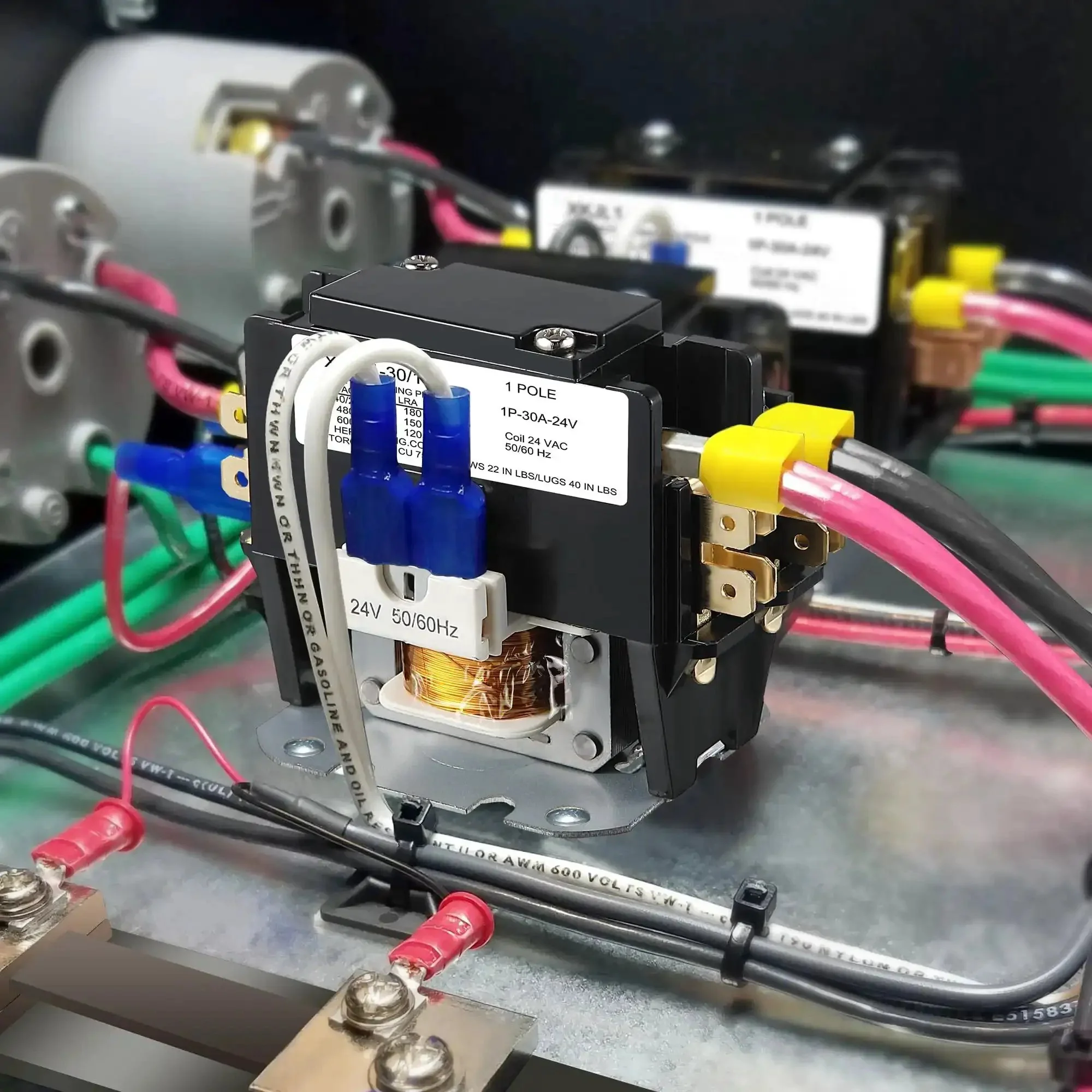 24V 1 Pole Air Conditioner Contactor With 30A Full Load Amps And 50A Resistive Load UL Listed HVAC Relay For Heat Pumps And Refrigeration Systems Compatible With C230b - Image 3