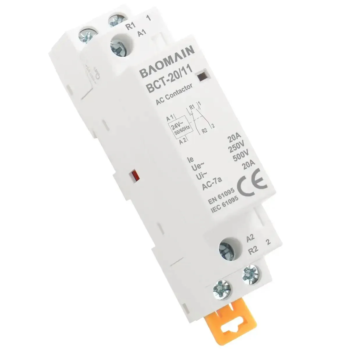 24V AC 2-Pole Modular Contactor With 1NO1NC Contacts, 20A Rating, DIN Rail Mount For HVAC, Motor, Pump And Lighting Control, Self-Latching NO And NC Interlock, Dual-Circuit Switching Workhorse - Image 4