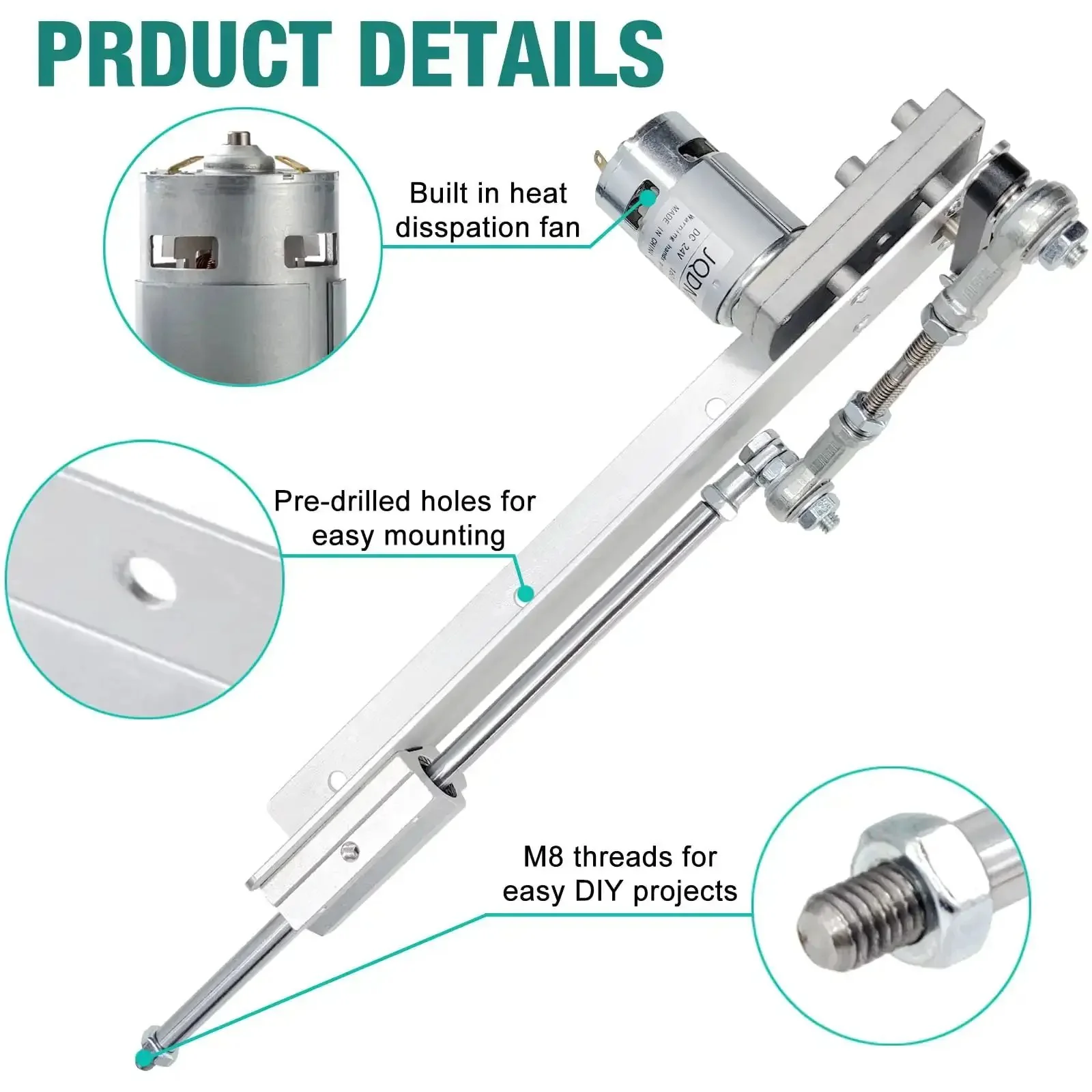 24V Adjustable Reciprocating Linear Actuator With Telescoping Stroke From 1.18 To 6 Inches, 120 RPM High Torque Up To 40 Lbs, Includes Suction Cup, Speed Controller, And Remote Control For Easy, No Drama Remote Operation - Image 9