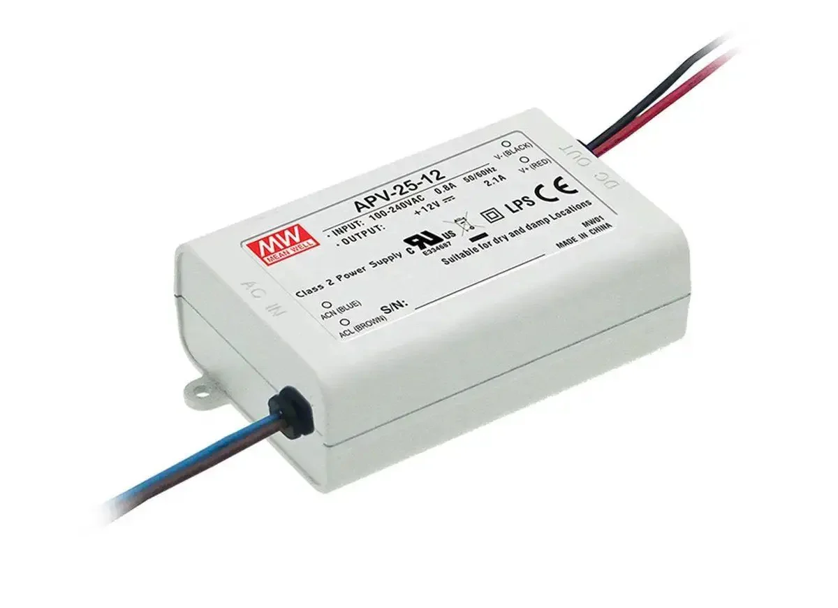 24V DC 1.05A 25W Constant Voltage Switching Power Supply With 90 to 264VAC Input And 47 to 63Hz, High Efficiency APV-25-24 For DIY Projects And Heavy Duty Industrial Use