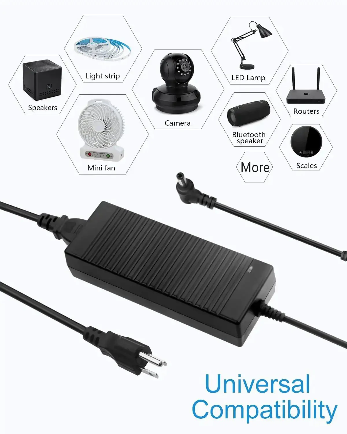 24V DC Power Supply 5A AC Adapter 100-240V Universal Wall Transformer For LED Strips CCTV Cameras Printers And LCD Monitors 5.5x2.5mm Output Jack Also 5.5x2.1mm Use At Or Below 80 Percent Load - Image 3