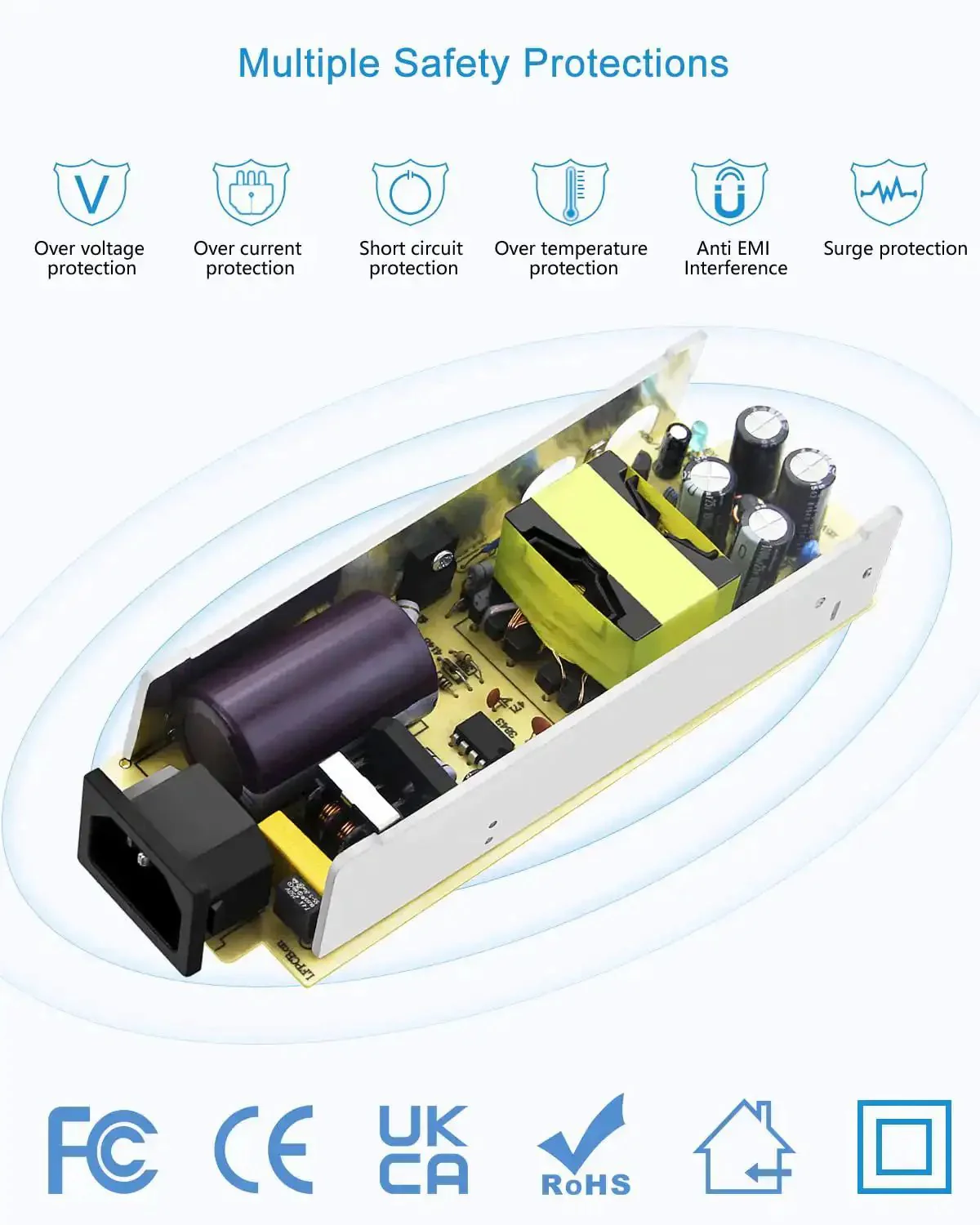 24V DC Power Supply 5A AC Adapter 100-240V Universal Wall Transformer For LED Strips CCTV Cameras Printers And LCD Monitors 5.5x2.5mm Output Jack Also 5.5x2.1mm Use At Or Below 80 Percent Load - Image 5