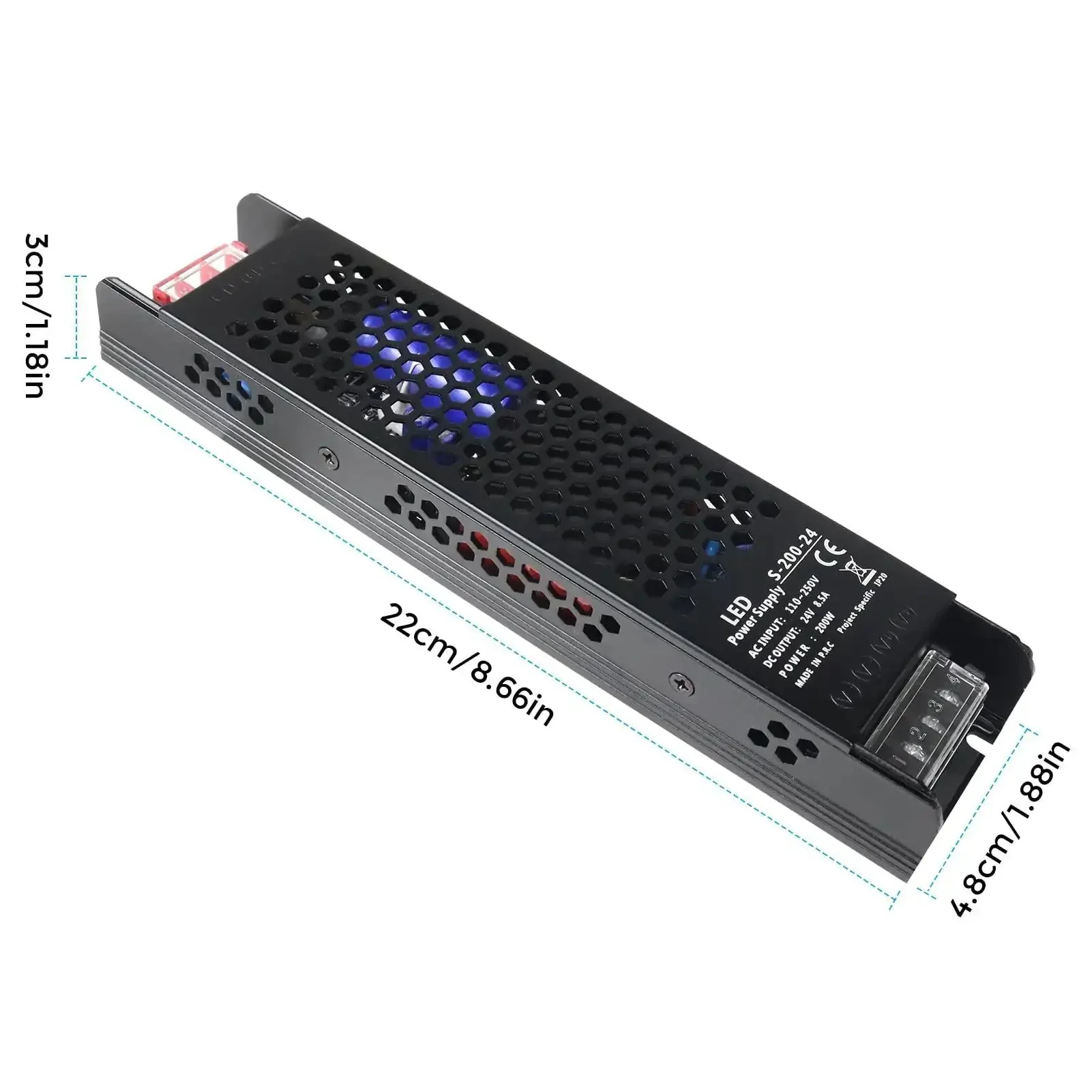 24V DC Power Supply 8.5A 200W Universal Regulated Switching Adapter For LED Strip Lights And Lighting Fixtures 110 to 250V AC To 24V DC Converter LED Driver For Projects And Radios Workhorse - Image 5