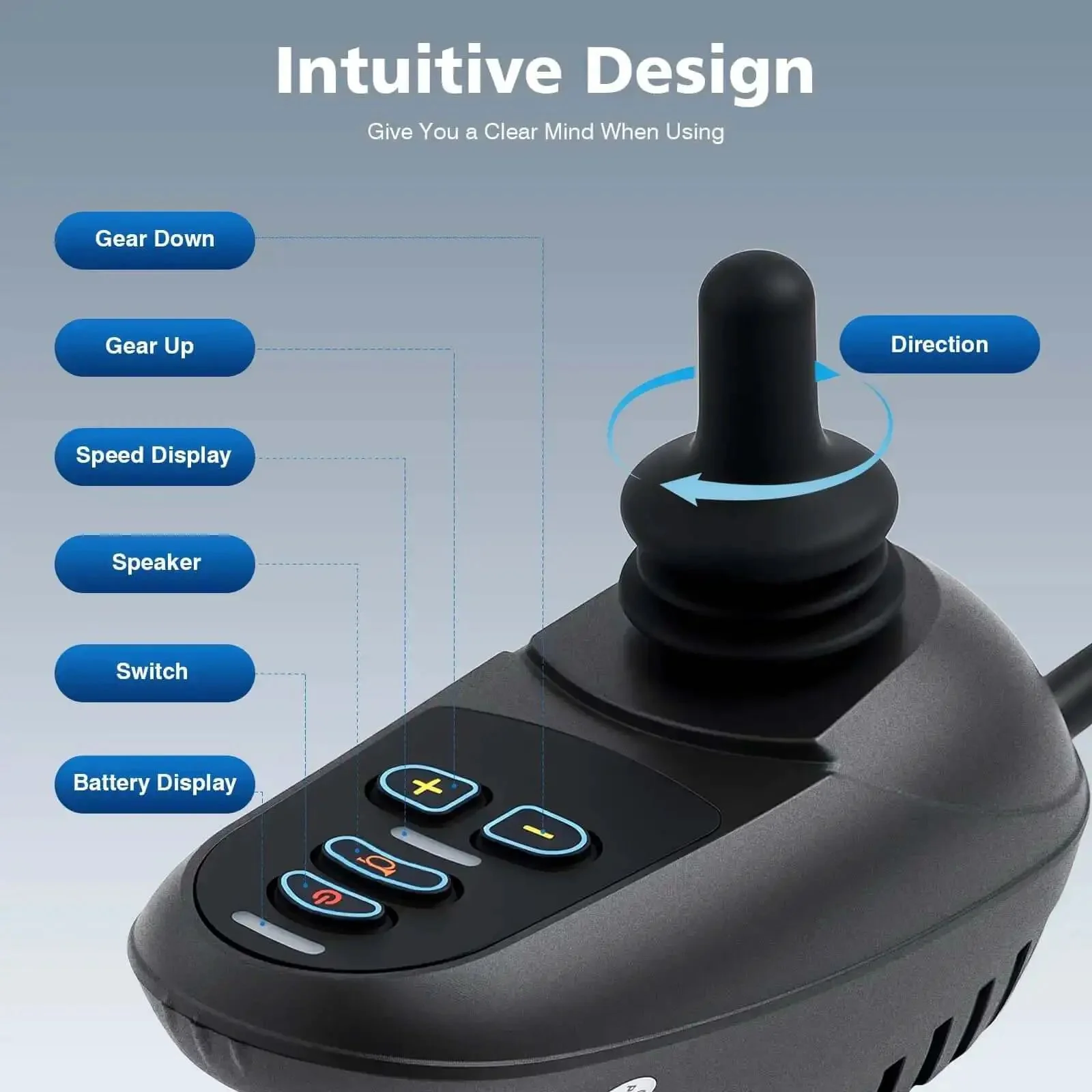 24V DC Wheelchair Joystick Controller with Brake, 360 Degree Free Steering for Electric Mobility Wheelchairs, Flexible Replacement Controller, Easy Install, Wide Compatibility WB5003 - Image 4
