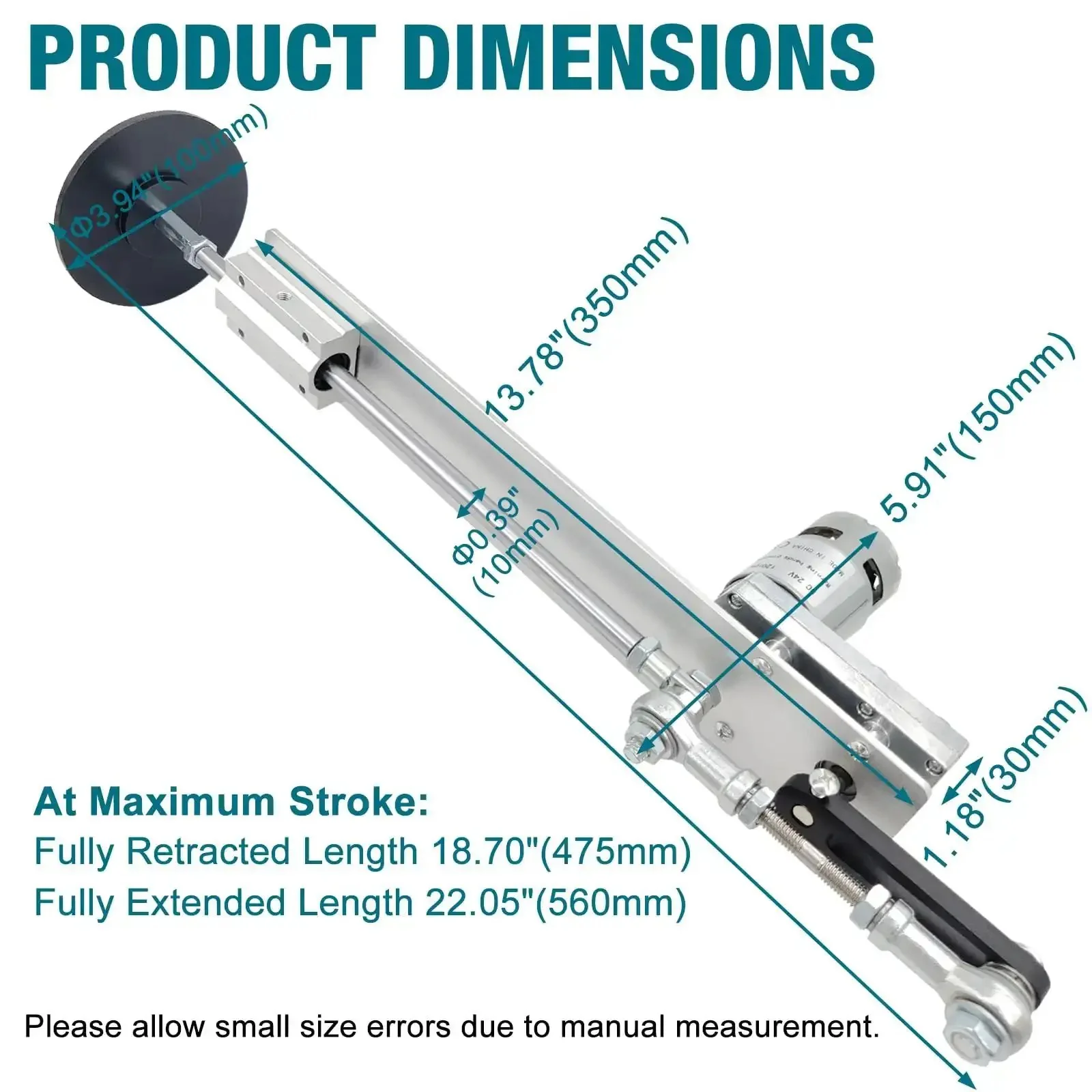 24V Reciprocating Linear Actuator With Suction Cup And Speed Controller, Adjustable Telescopic Stroke From 1.18 To 6 Inches, 160 RPM, 3-30 Lb Thrust, DIY Motor For Custom Projects - Image 5