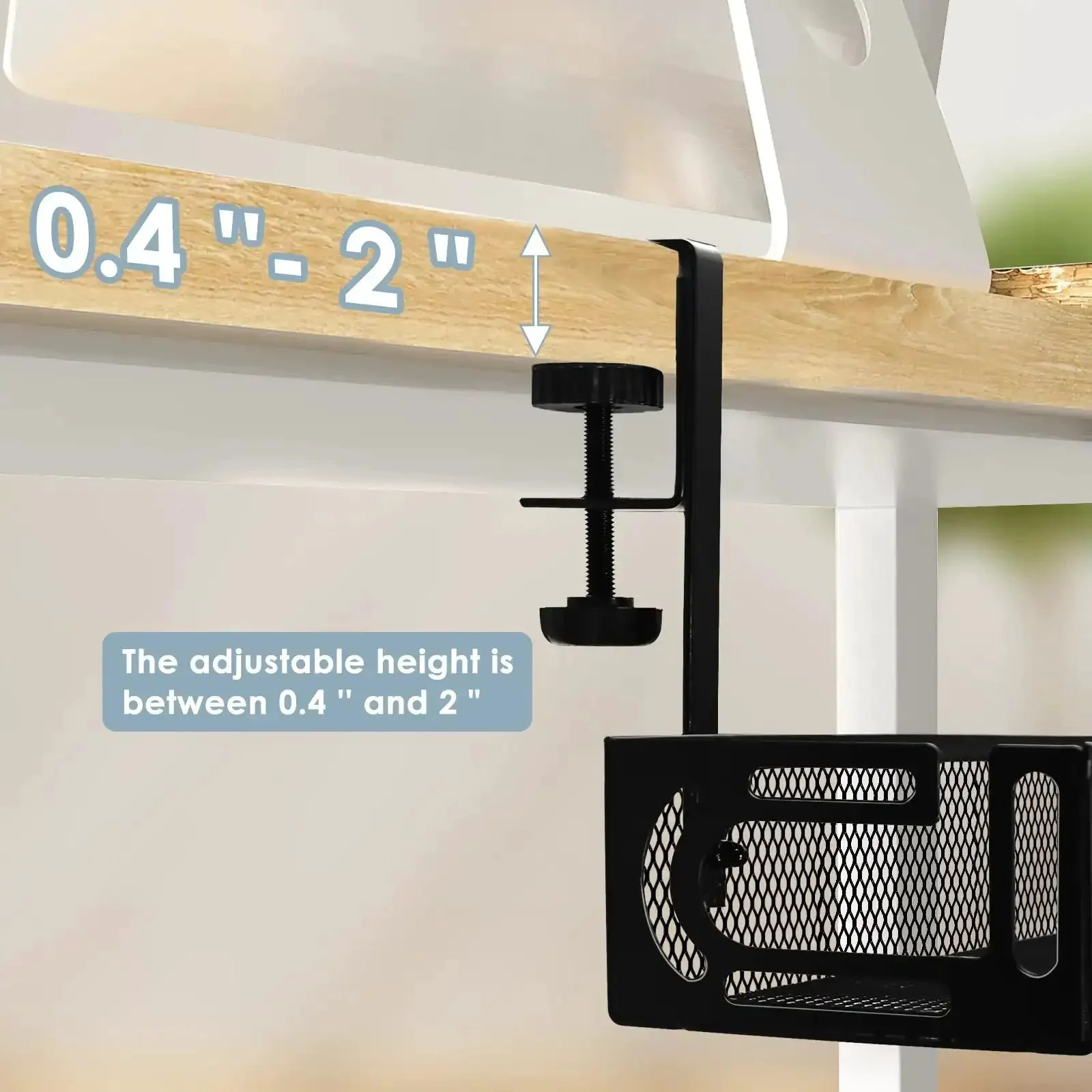 25 Inch Under Desk Cable Management Tray No Drill Clamp Heavy Duty Metal Cord Organizer For Standing Desk And Home Office Keep Cables Tidy Hidden And Safe With Sleek Black Finish - Image 6