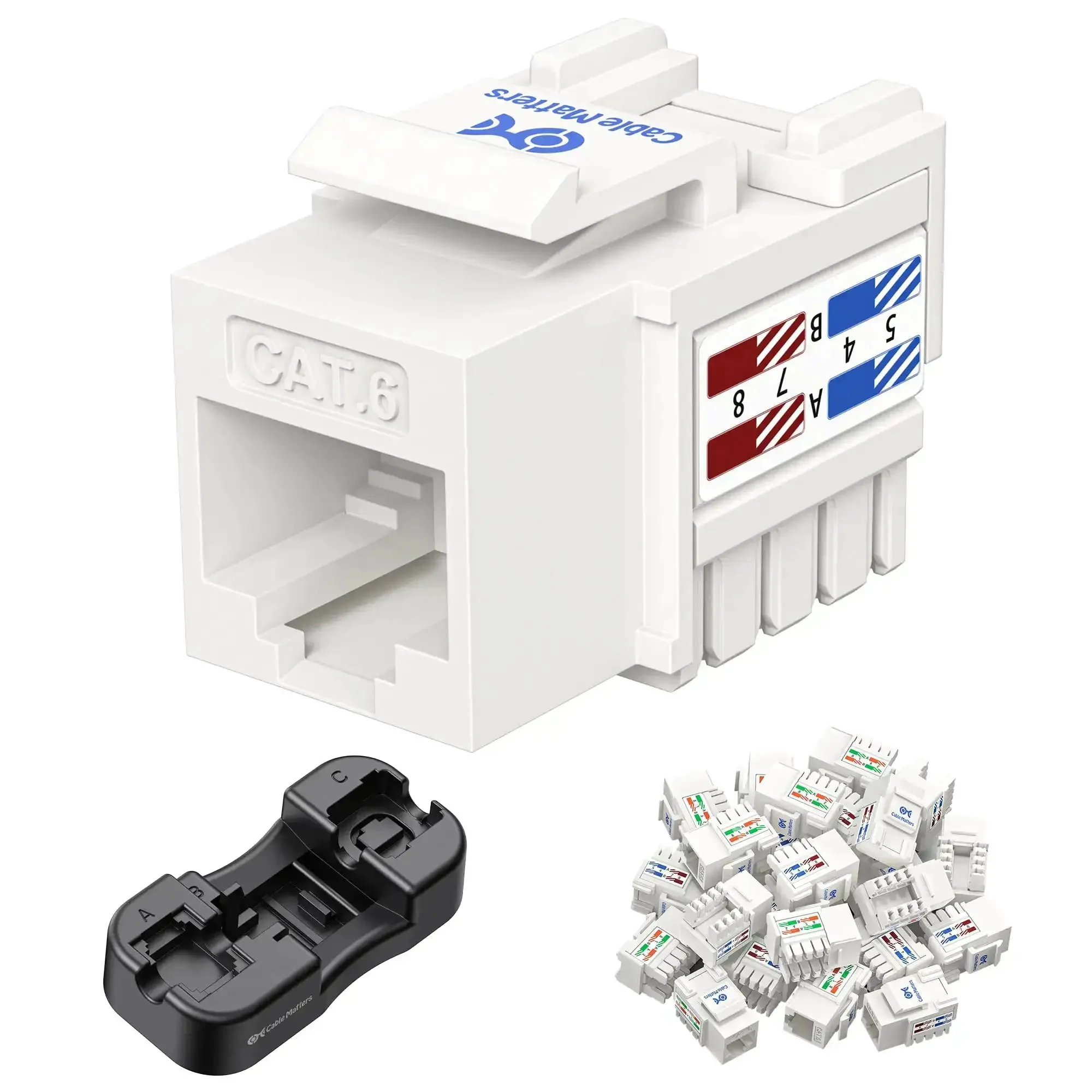 25 Pack Cat6 Keystone Jacks 10Gbps RJ45 Ethernet Modular Jacks White With Punch Down Stand For Patch Panels And Wall Plates Heavy Duty Keystones For Quick No Nonsense Install