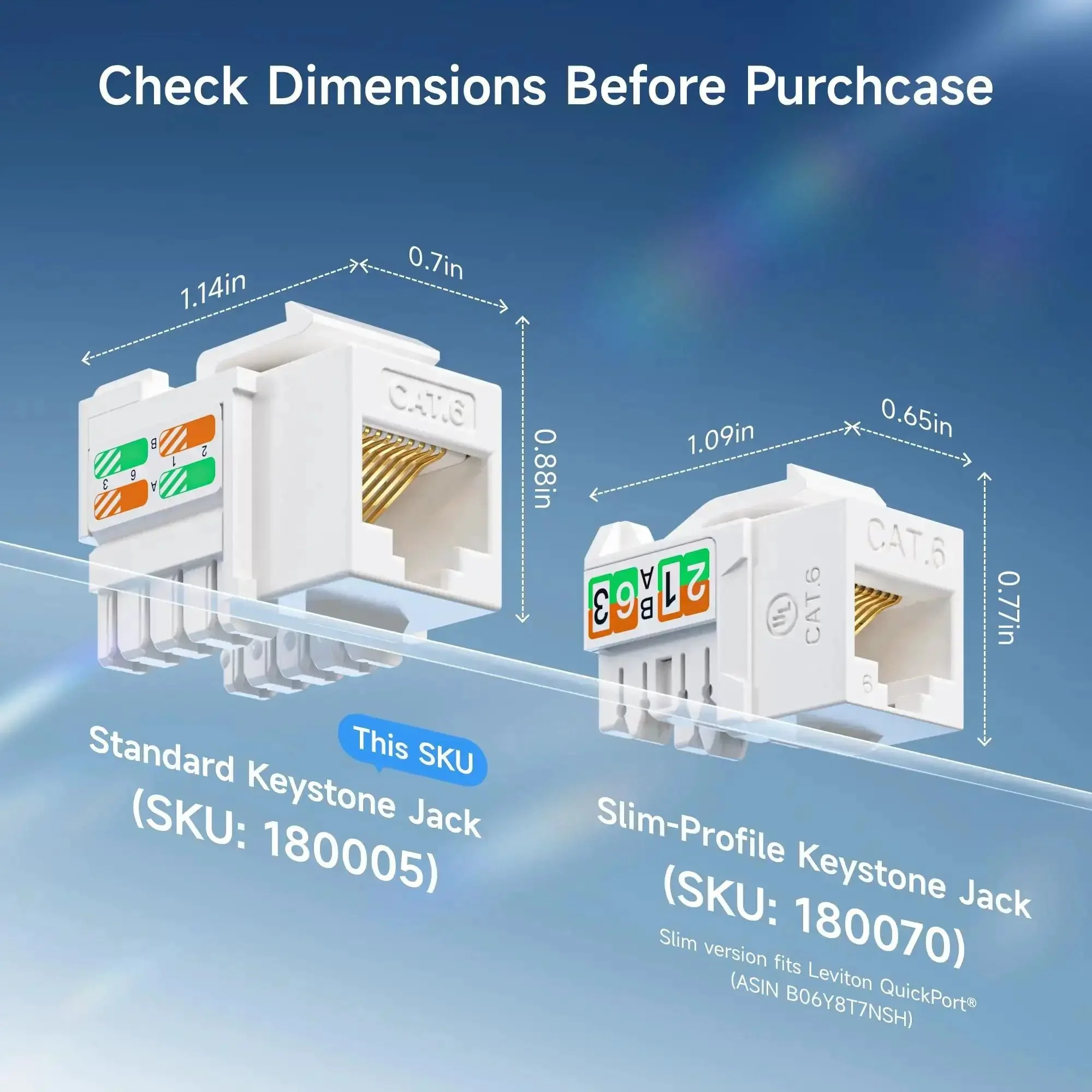 25 Pack Cat6 Keystone Jacks 10Gbps RJ45 Ethernet Modular Jacks White With Punch Down Stand For Patch Panels And Wall Plates Heavy Duty Keystones For Quick No Nonsense Install - Image 6
