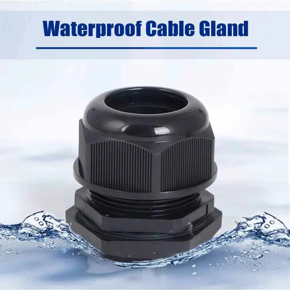 25 Pack PG16 Cable Glands Heavy Duty Waterproof IP68 Adjustable 8.5-14mm With Rubber Gaskets M22 X 1.5 Wire Connector And Wire Protector For Enclosures And Outdoor Equipment Plastic Black - Image 4