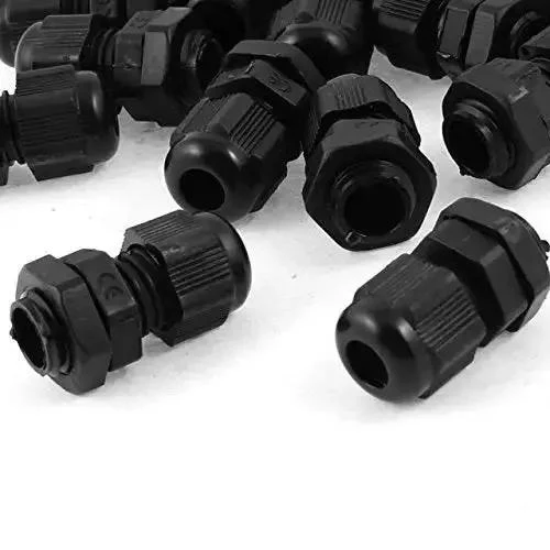 25 Pack PG7 Black Plastic Waterproof Cable Glands Joints For 3 To 6.5mm Wires With 9mm Thread IP68 Seal Nylon Durable Weatherproof Cable Glands Kit For Secure Wire Fixing And Sealed Enclosures - Image 2
