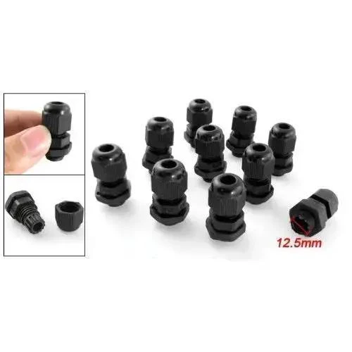 25 Pack PG7 Black Plastic Waterproof Cable Glands Joints For 3 To 6.5mm Wires With 9mm Thread IP68 Seal Nylon Durable Weatherproof Cable Glands Kit For Secure Wire Fixing And Sealed Enclosures - Image 3