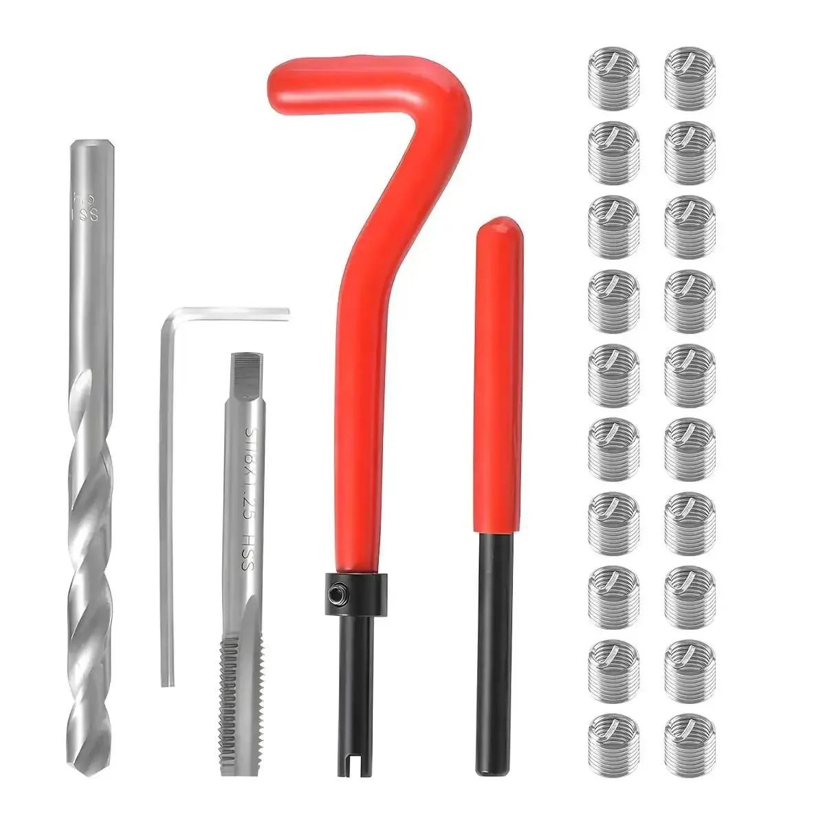 25 Pcs M6 X 1.0mm Helicoil Thread Repair Kit Stainless Steel For Cars And Trucks Universal Auto Hand Tool Set Vehicle Repair Inserts For SUVs RVs And More Durable Rust Resistant Pro Grade