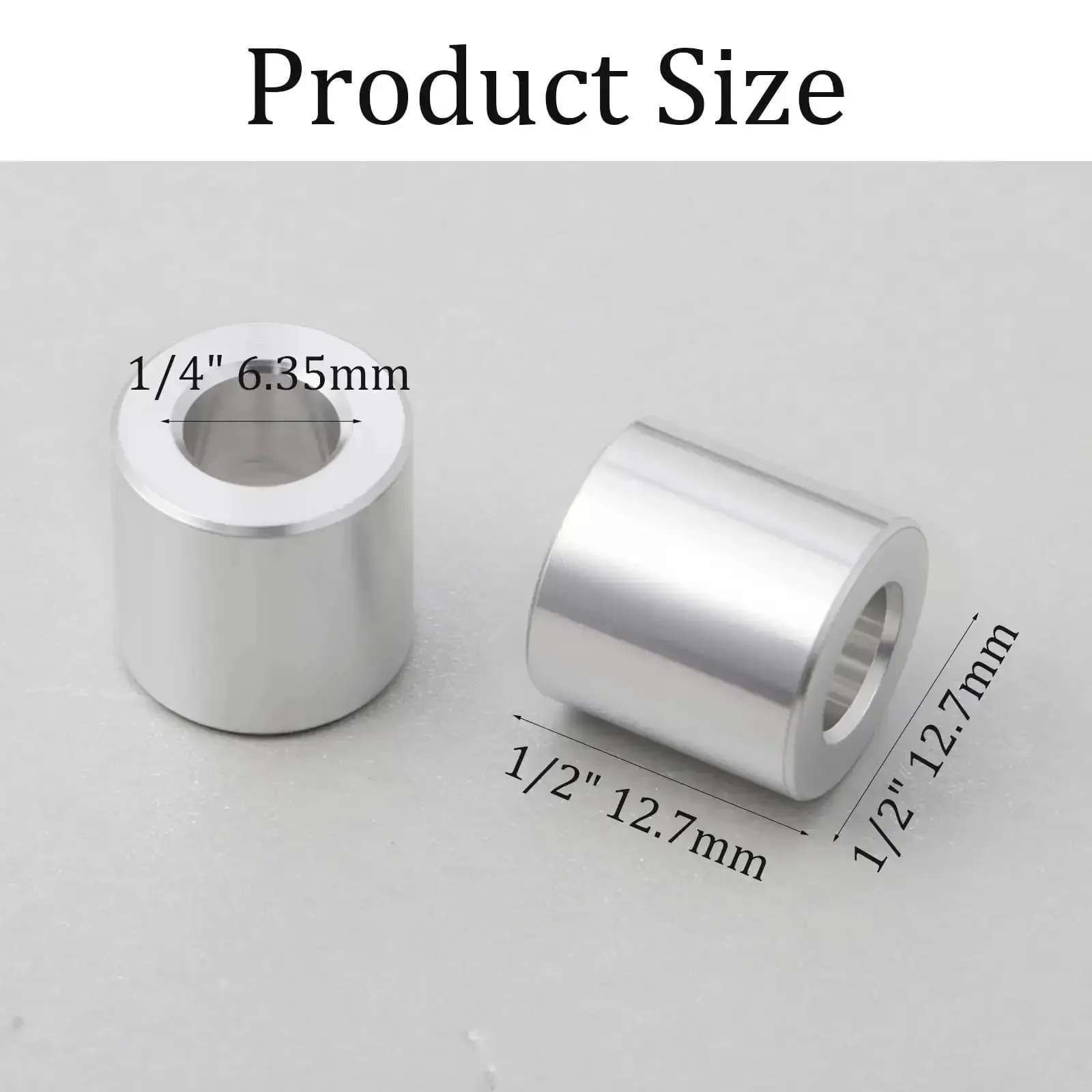 25 Piece Aluminum Spacer Set 1/2 Inch Outer Diameter 1/4 Inch Inner Diameter 1/2 Inch Length Standoff Bushings For 1/4 Inch Screws Bolts Smooth Round Metal Spacers - Image 7