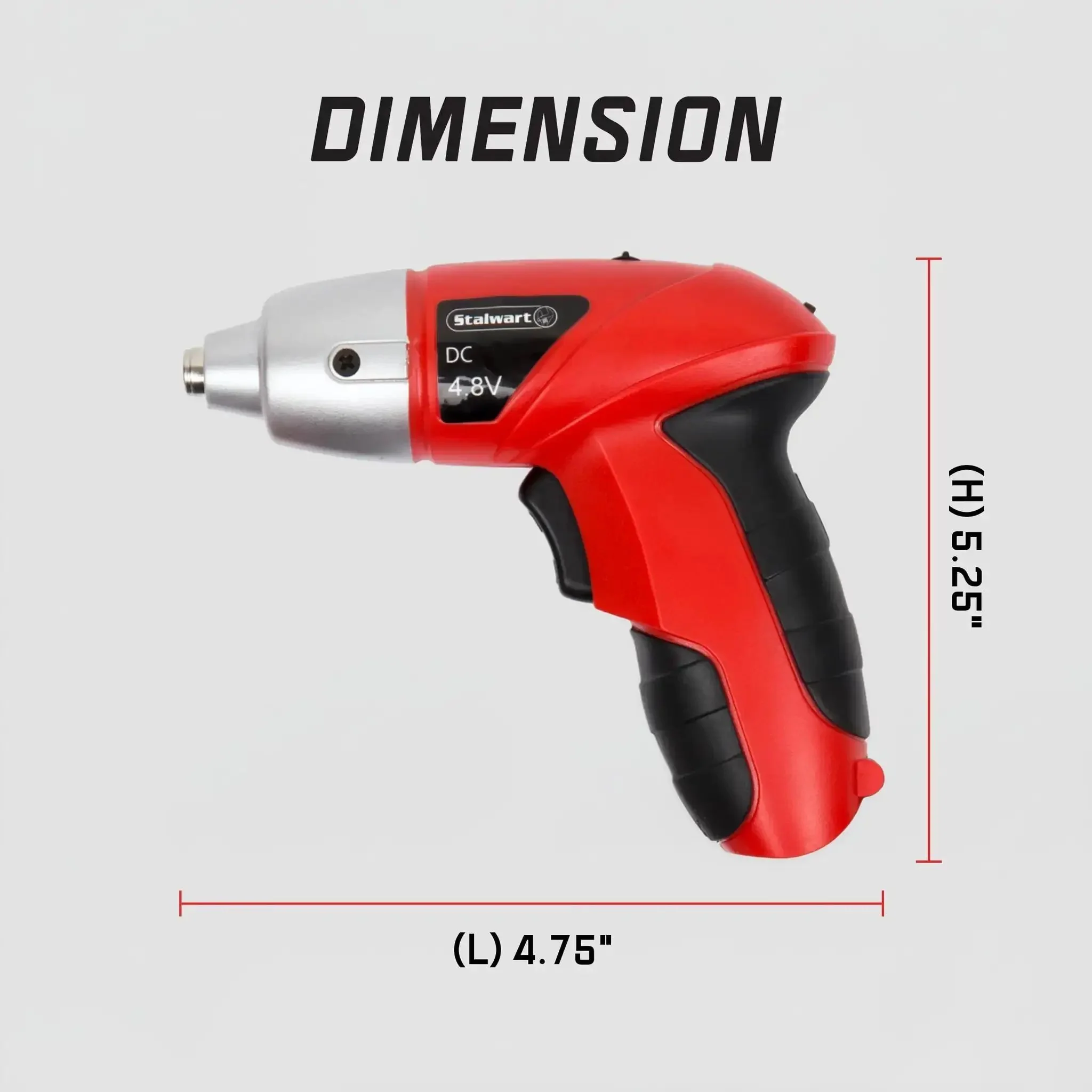 25-Piece Cordless Screwdriver Set With LED Work Light, Automatic Spindle Lock, Forward And Reverse, And Drill Bit Collection, Rechargeable With Charging Cord, Built For Easy Home DIY Projects In Red - Image 2
