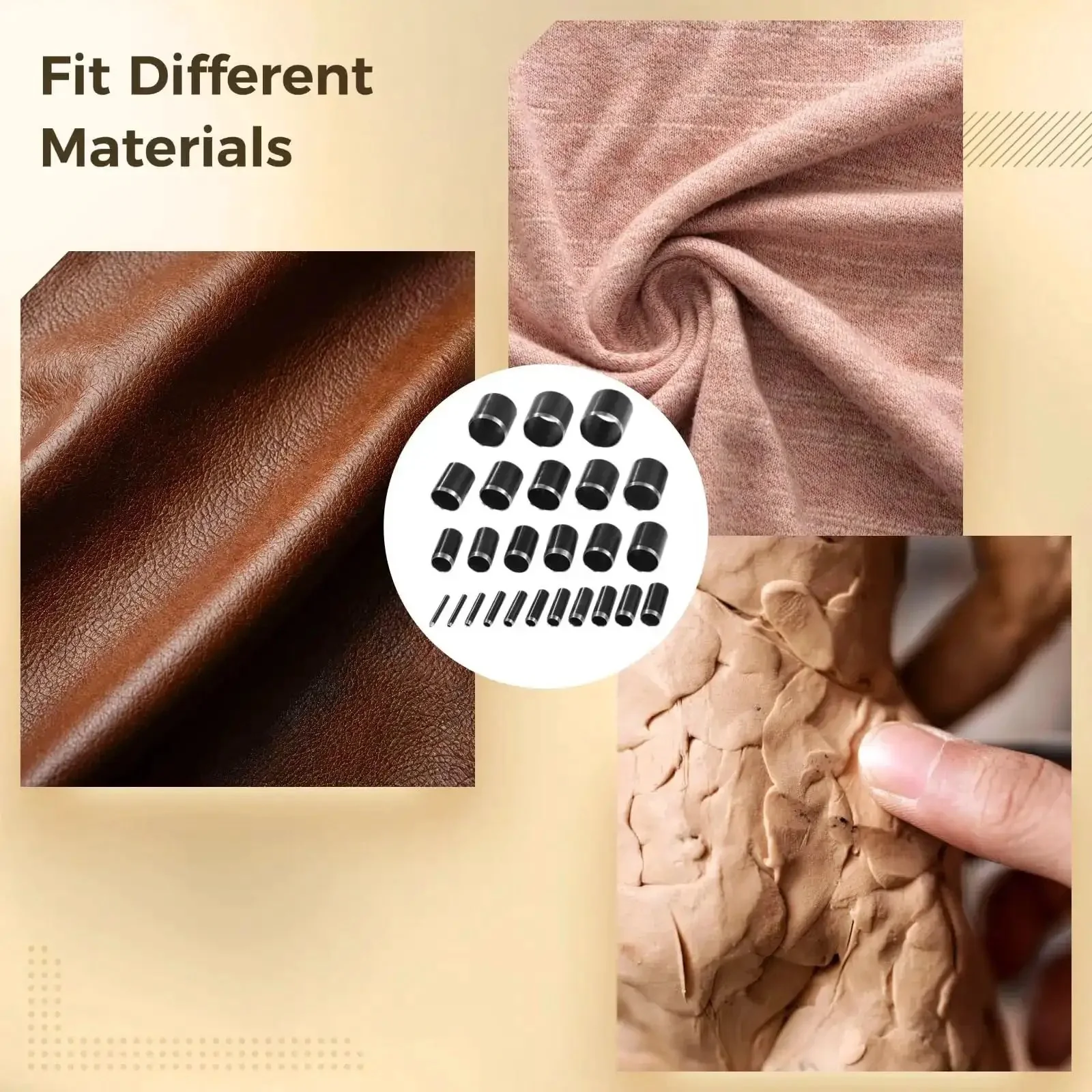 25 Piece Leather Circle Cutter Tool Set With 0.04 to 0.98 Inch Round Hole Dies For Fabric And Clay Includes Storage Box Pro DIY Crafting Kit For Precise Clean Cuts And Smooth Edges - Image 3