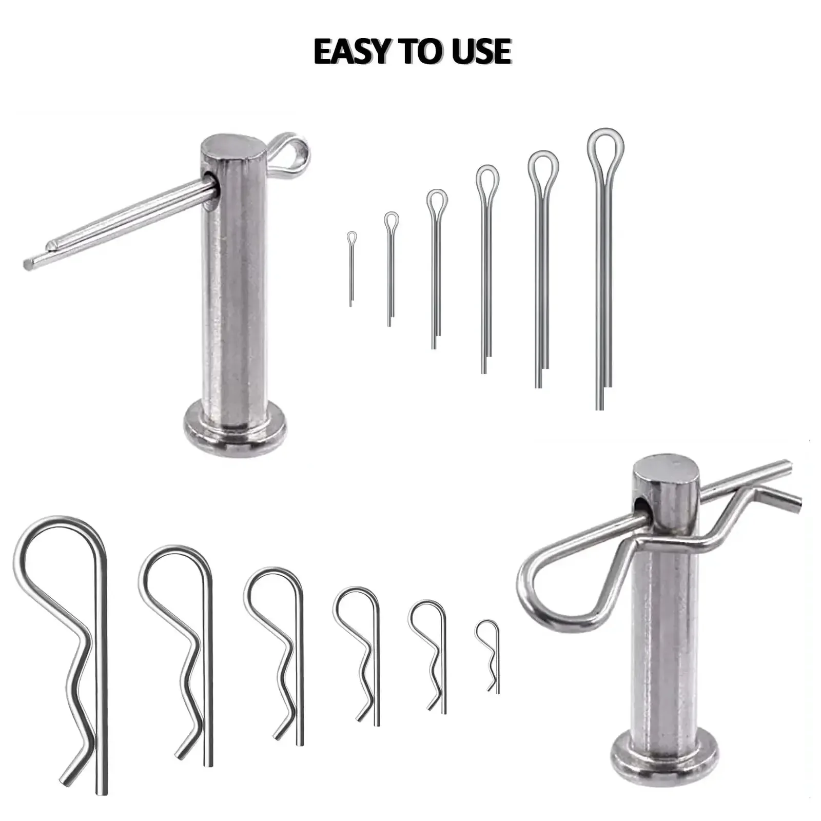 250 Piece Cotter Pin Hairpin R Clips Assortment Kit Beefy Heavy Duty Zinc Plated Steel Spring Fasteners Hitch Pins Clips Locking Set For Machinery Automotive And DIY Projects - Image 5